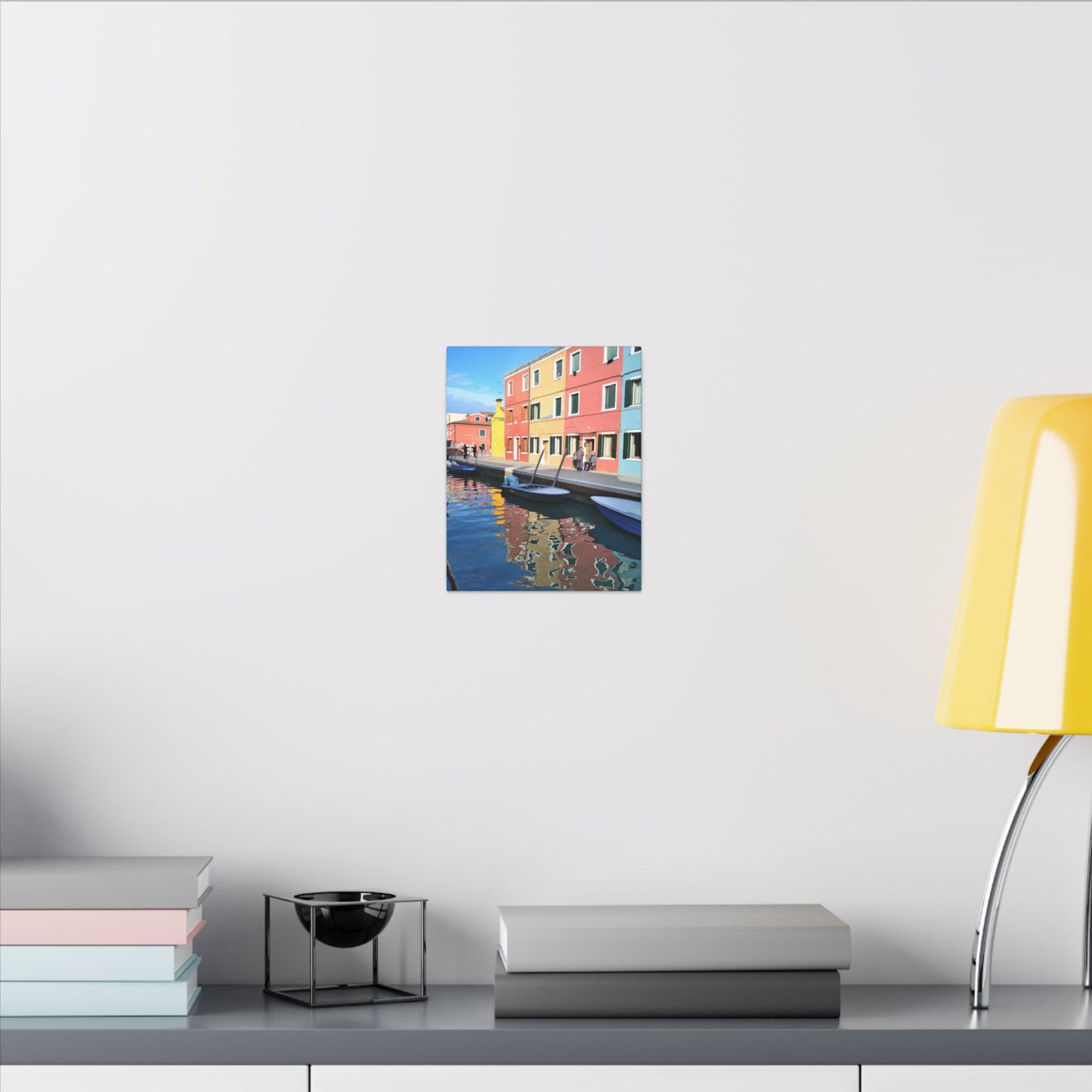Matte Canvas Wall Art — Reflection of Colourful Houses in Mulano