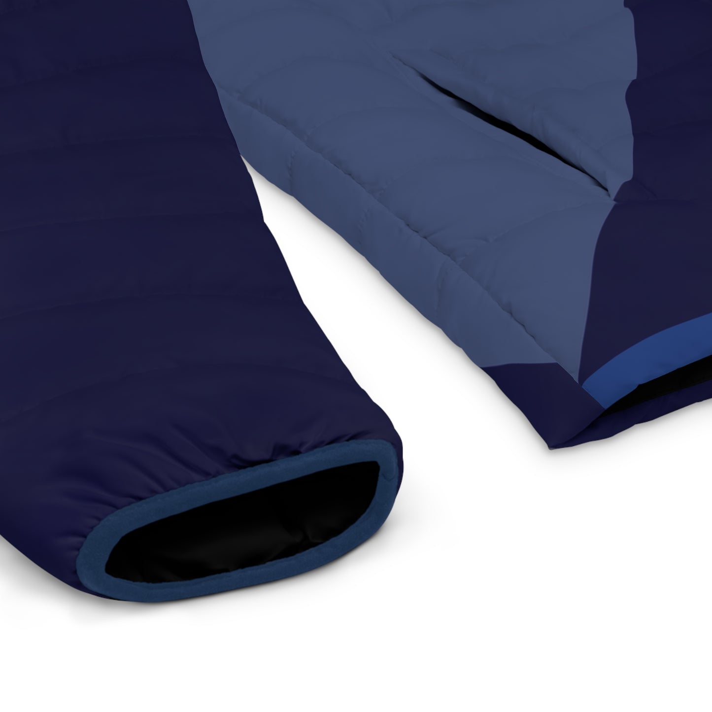 Symmetric Foliage Explosion dark double Blues Puffer Jacket