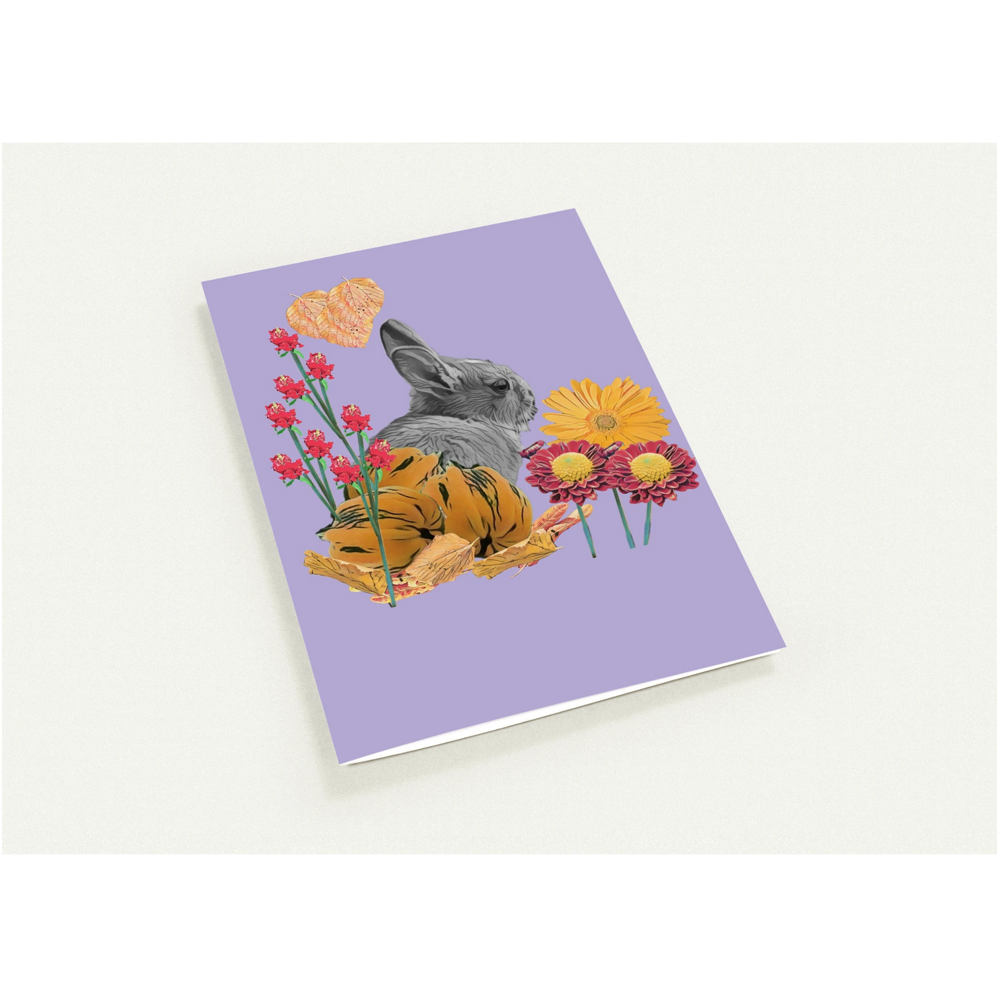 cute-rabbit-pumpkin-themed-greeting-cards-pack-of-10-personalized-cards - front view