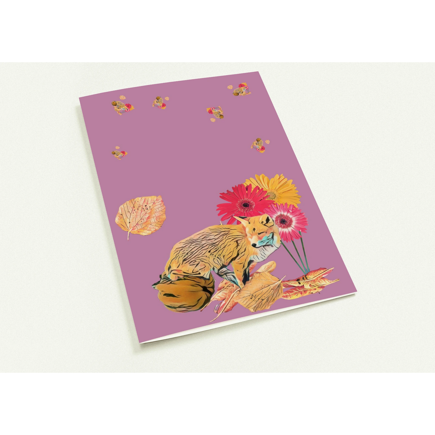 light-blues-autumnal-fox-and-pumpkin-greeting-cards-pack-of-10-cozy-designs - front view