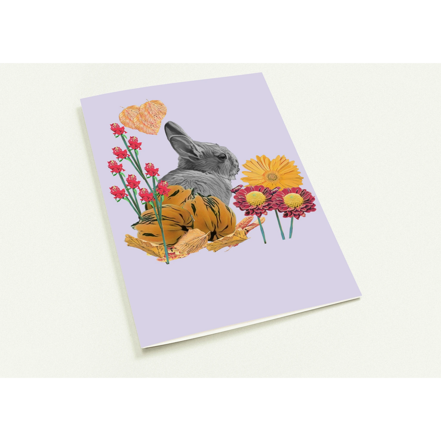 cute-rabbit-pumpkin-themed-greeting-cards-pack-of-10-personalized-cards - front view