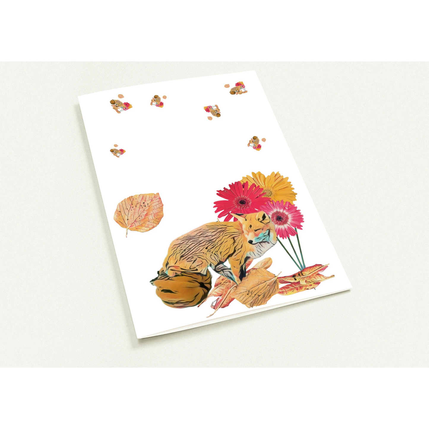 light-blues-autumnal-fox-and-pumpkin-greeting-cards-pack-of-10-cozy-designs - front view