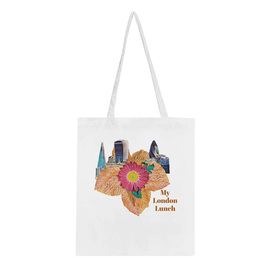 modern-building-red-flower-and-fallen-leaves-tote-bag-eco-friendly-cotton-design - front view