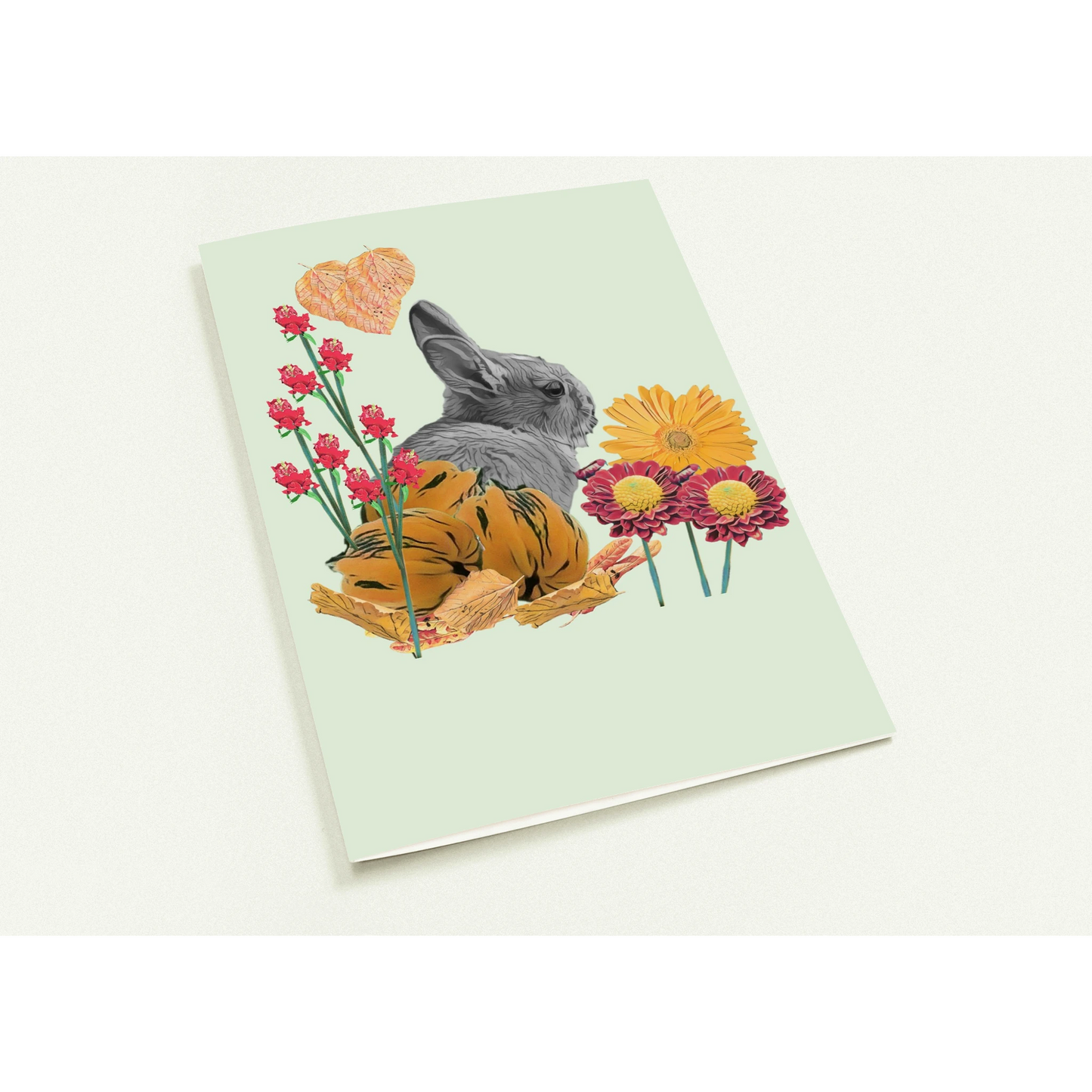 cute-rabbit-pumpkin-themed-greeting-cards-pack-of-10-personalized-cards - front view