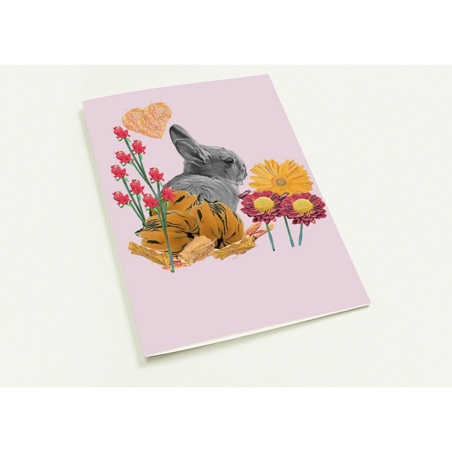cute-rabbit-pumpkin-themed-greeting-cards-pack-of-10-personalized-cards - front view
