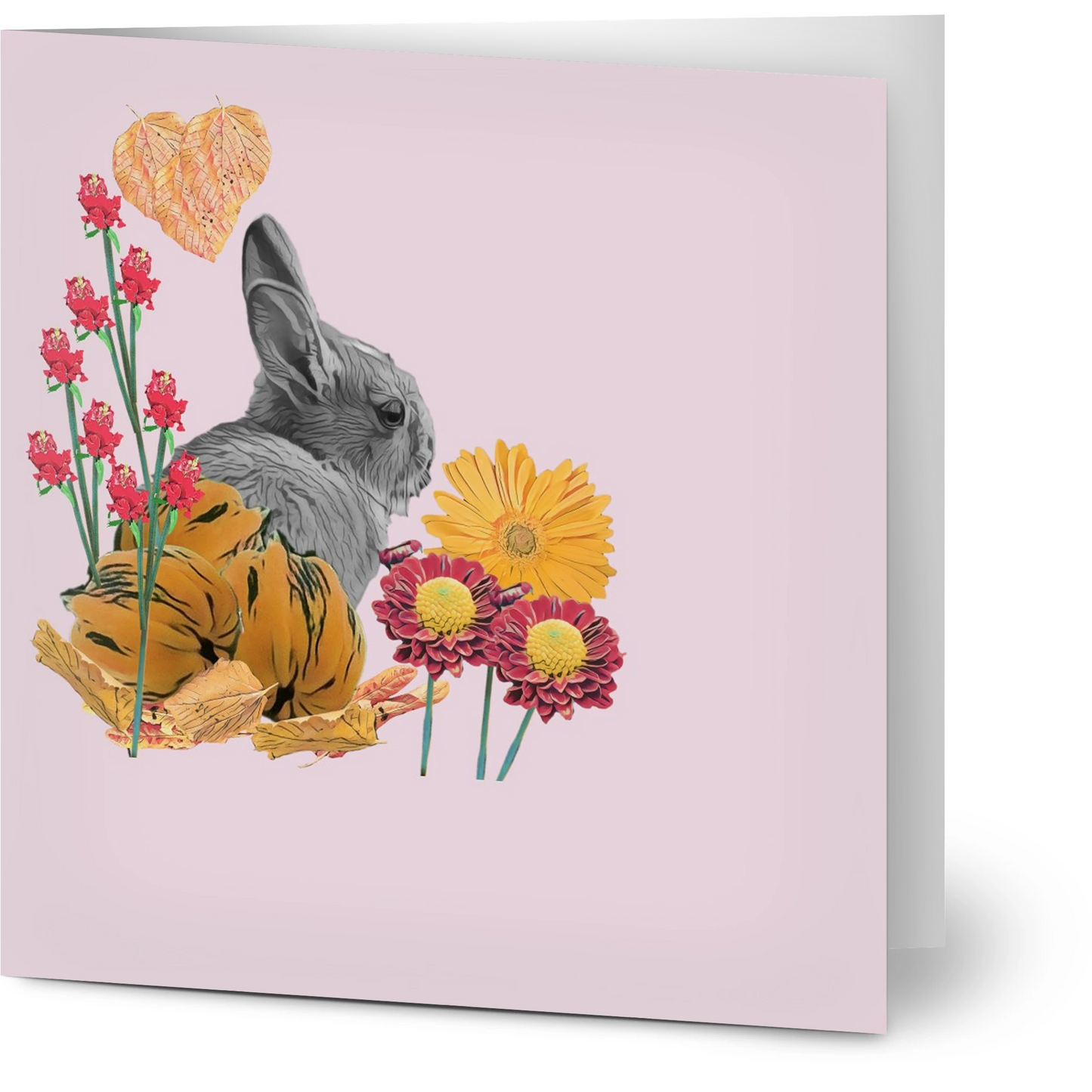 cute-rabbit-pumpkin-themed-greeting-cards-pack-of-10-personalized-cards - front view