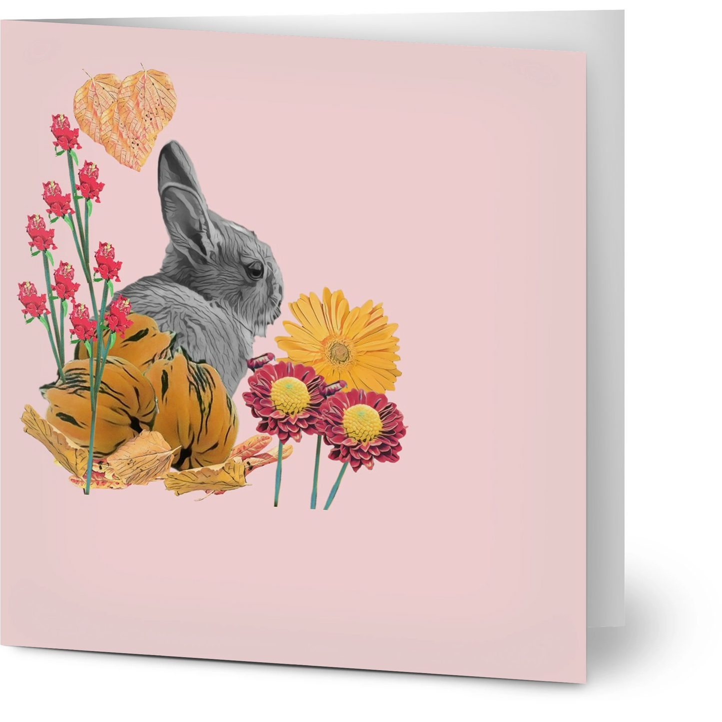 cute-rabbit-pumpkin-themed-greeting-cards-pack-of-10-personalized-cards - front view