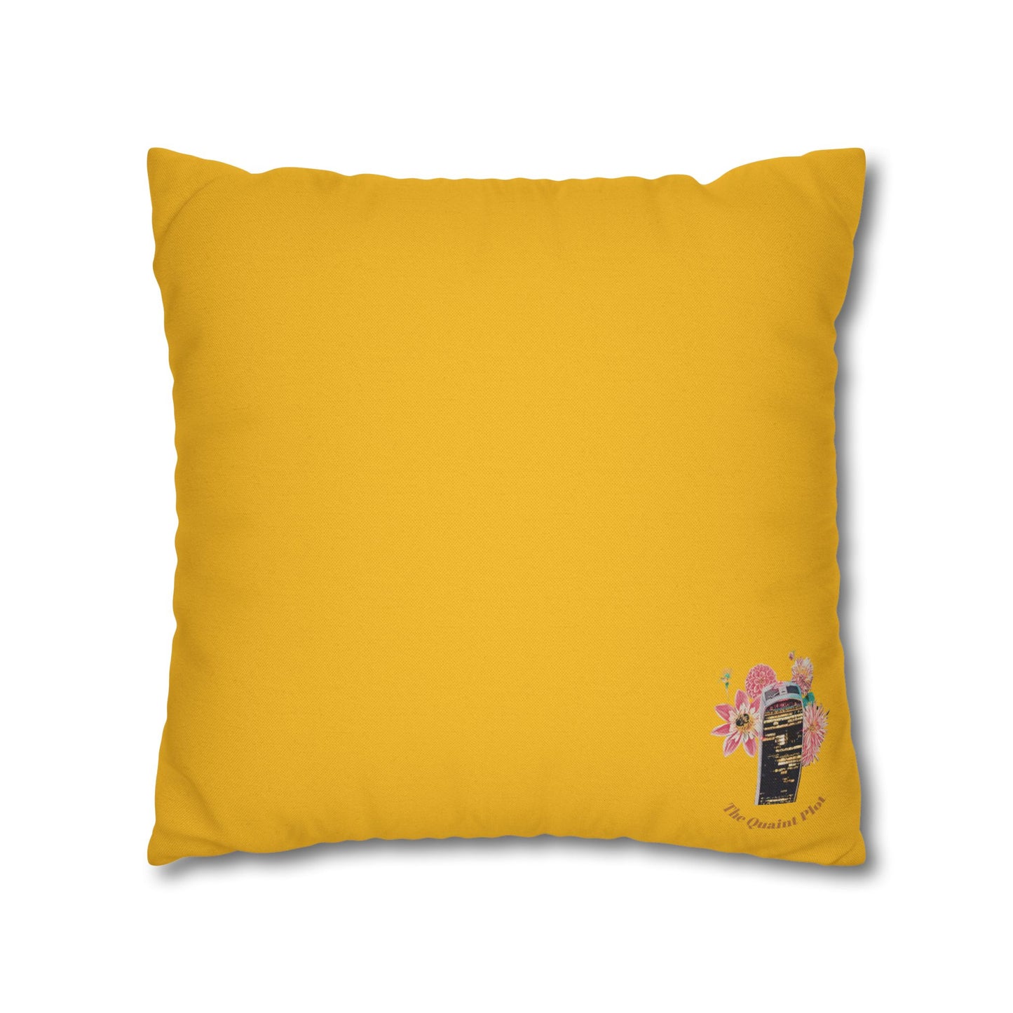 black-pillowcase-robin-and-pears-tree-and-sunflower-design - front view