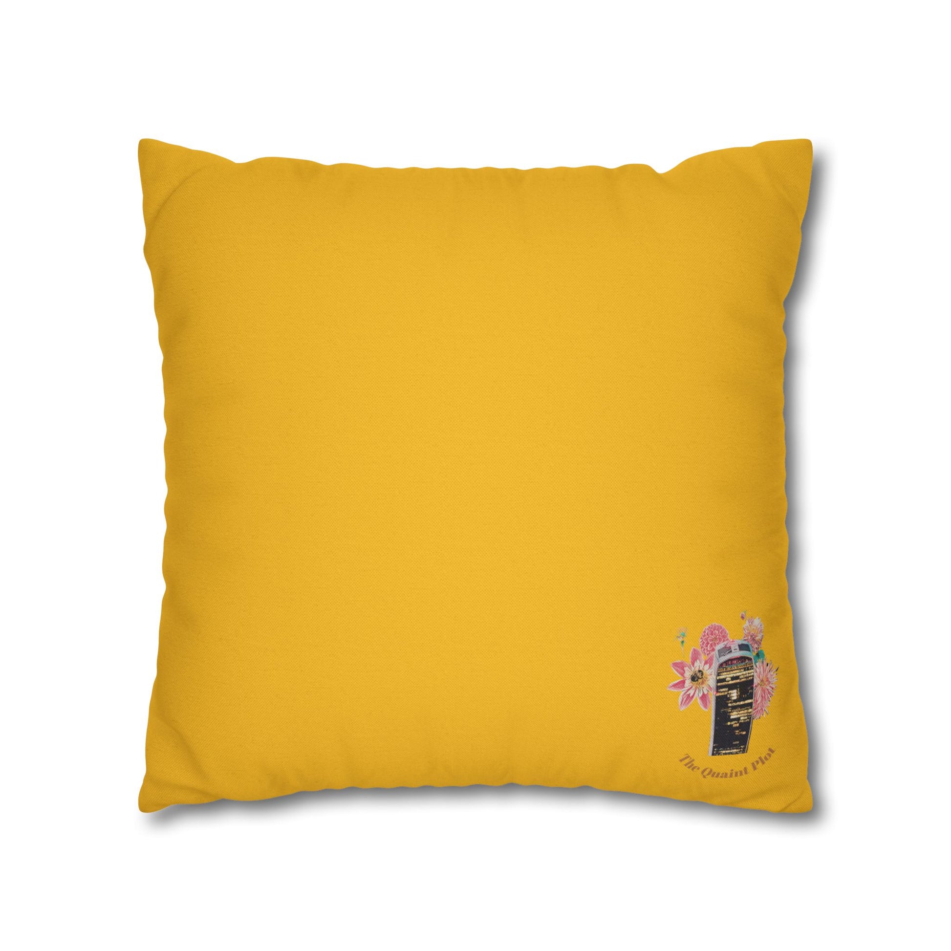 black-pillowcase-robin-and-pears-tree-and-sunflower-design - front view