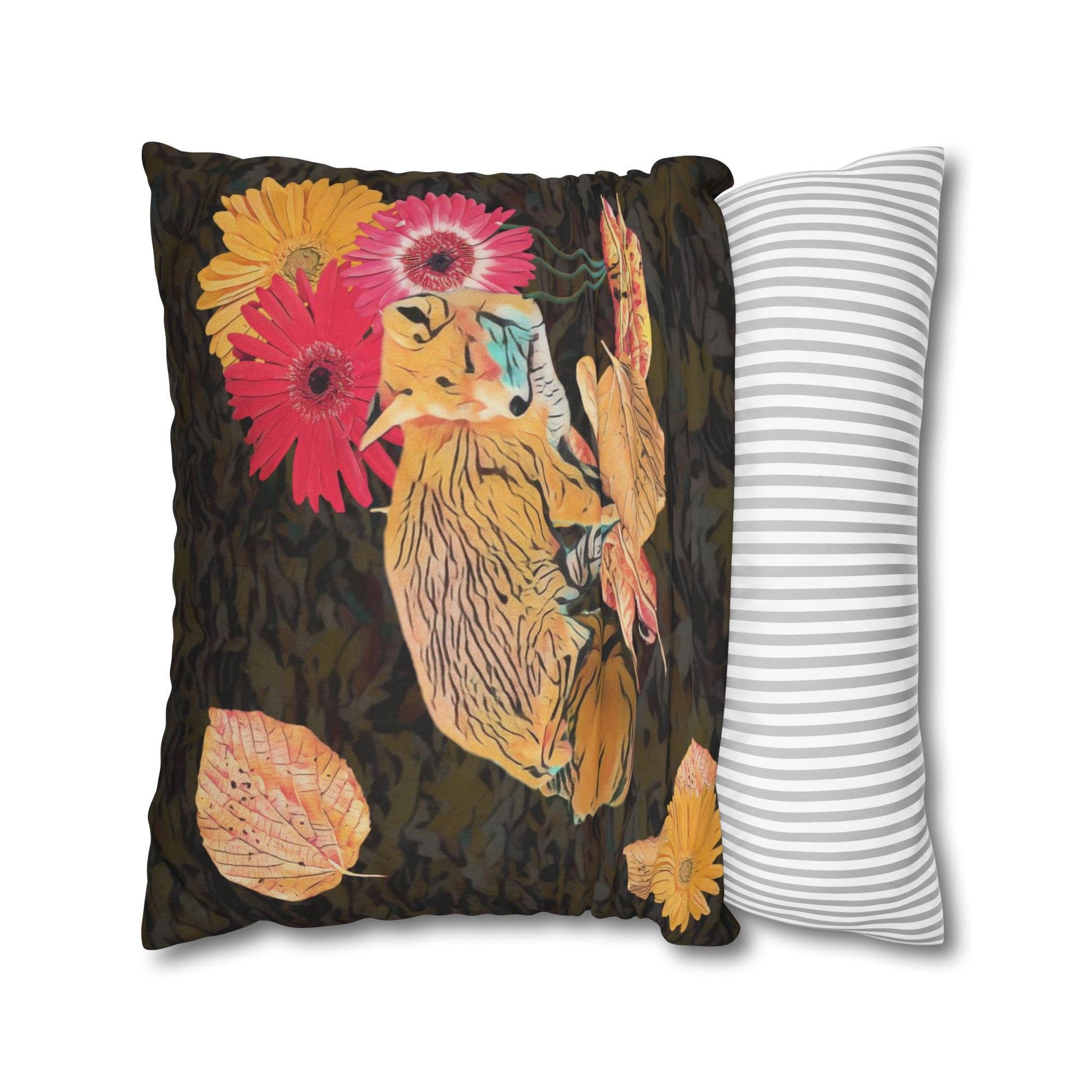 pillowcase-cozy-fox-pumpkins-and-chrysanthemum-autumn-leaves-design - front view