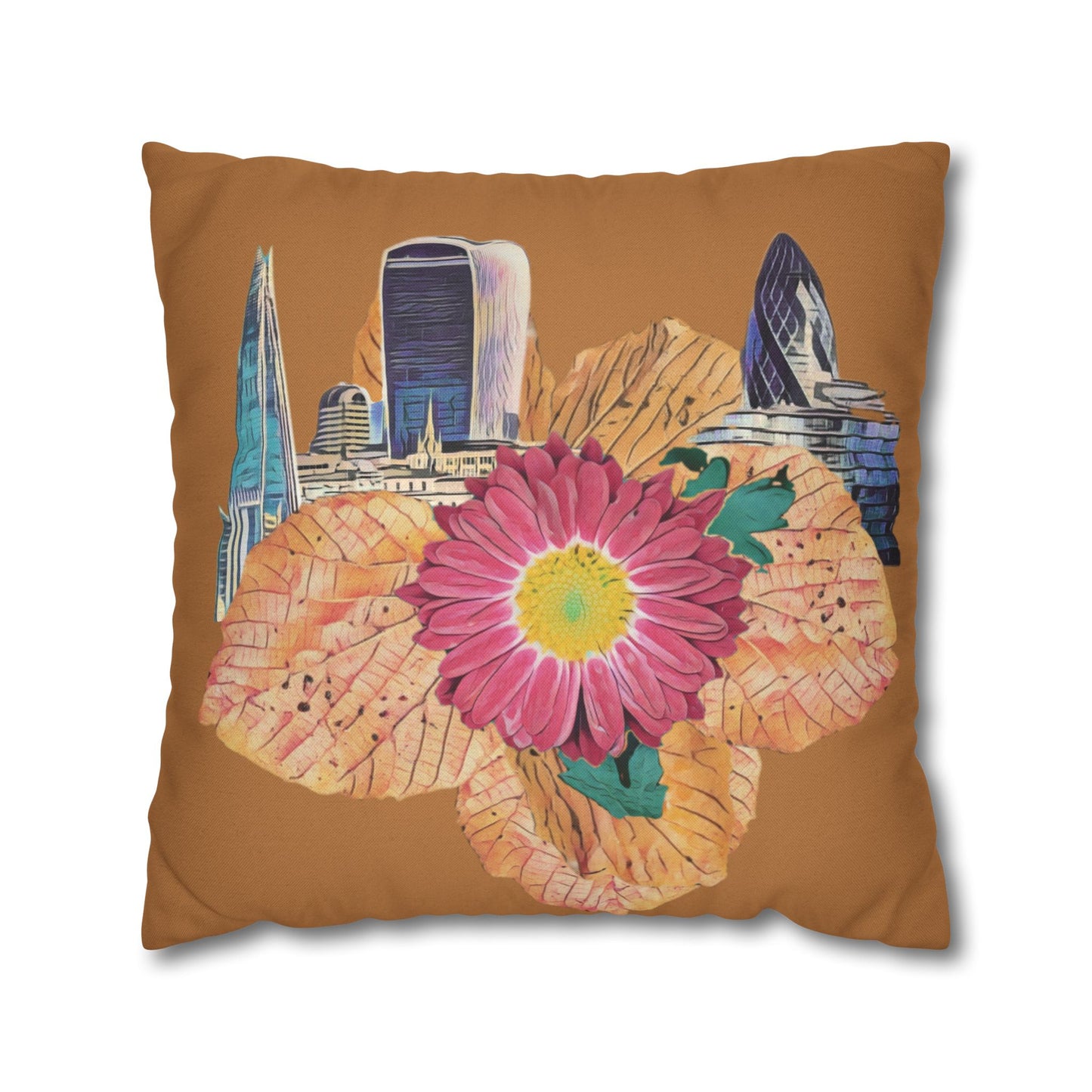 pillowcase-london-landmarks-autumn-floral-foliage - front view