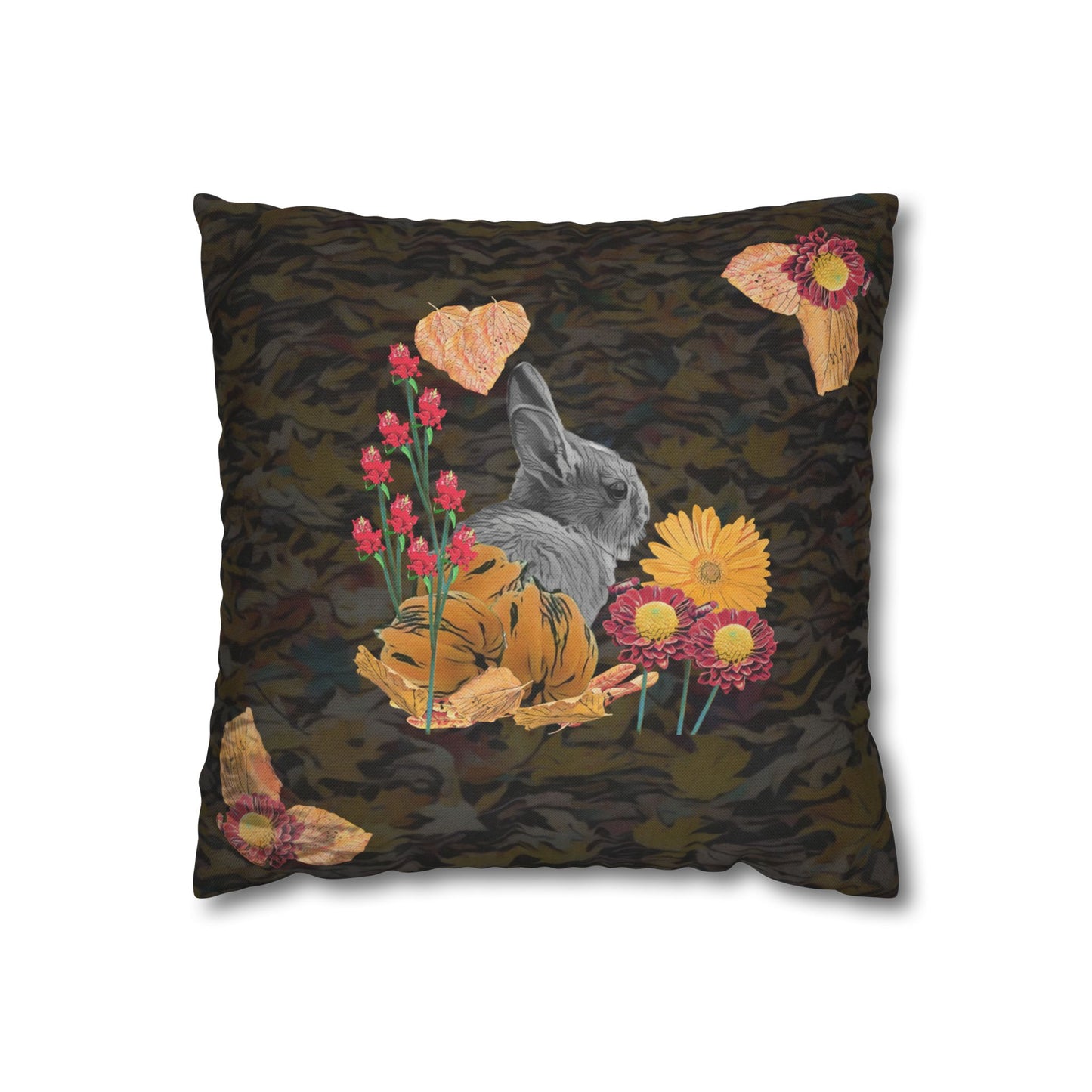 black-nature-themed-decorative-pillowcase-cozy-home-accent-gift-for-nature-lovers-fall-decor-eco-friendly-cushion-cover - front view