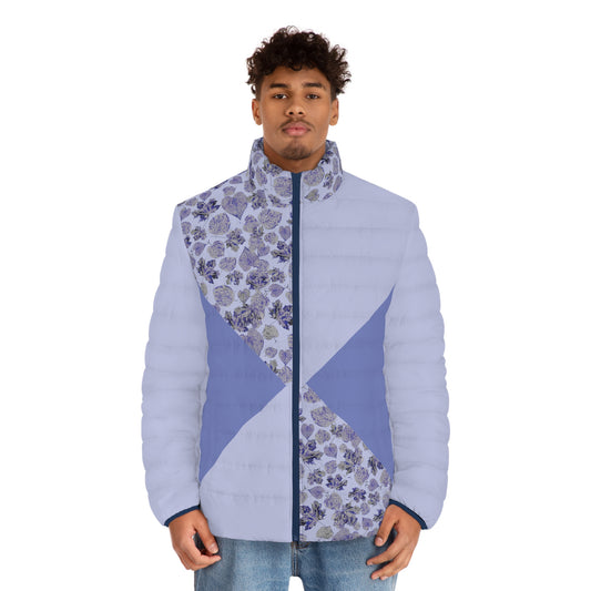 Foliage Explosion double Blues Puffer Jacket