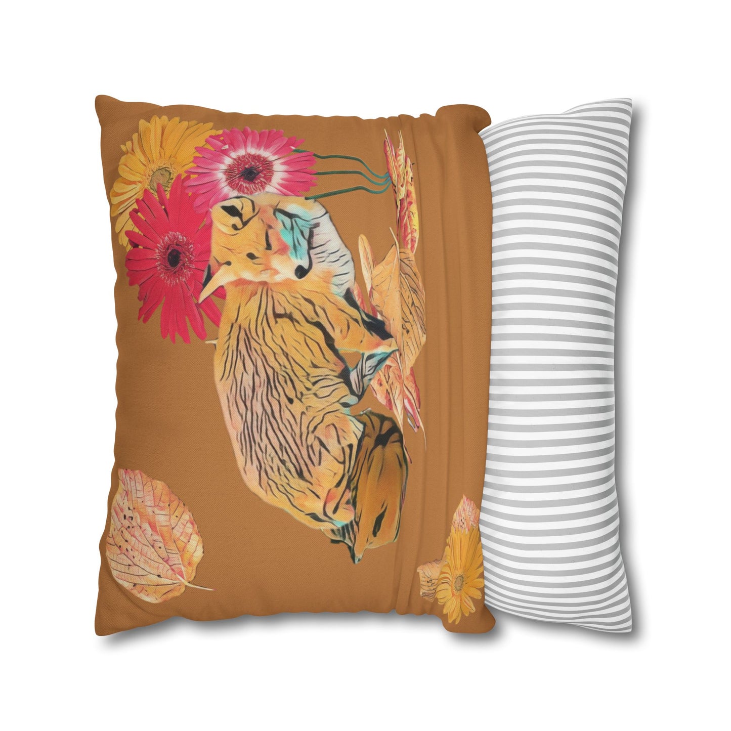 no-leaves-pillowcase-cozy-fox-pumpkins-and-chrysanthemum-autumn-leaves-design - front view