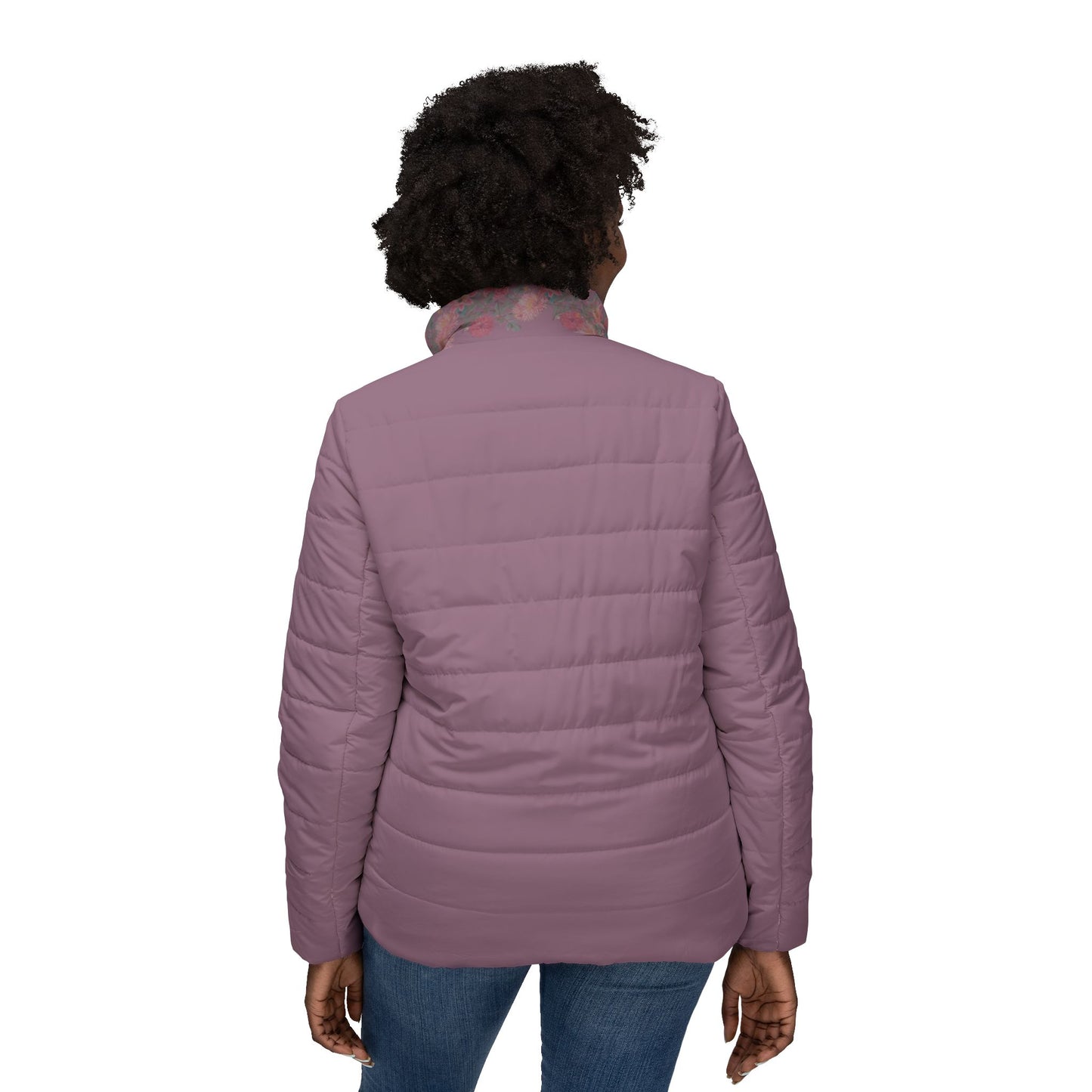 Dark Pink Puffer Jacket - Dahlia Cascade Design