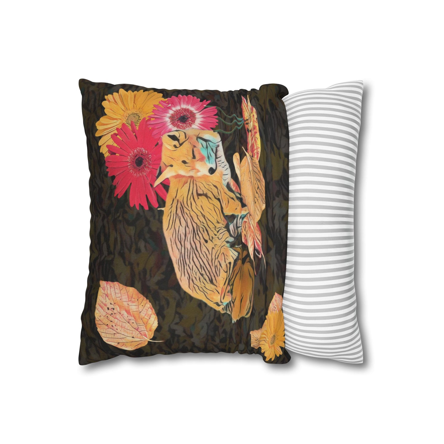 pillowcase-cozy-fox-pumpkins-and-chrysanthemum-autumn-leaves-design - front view