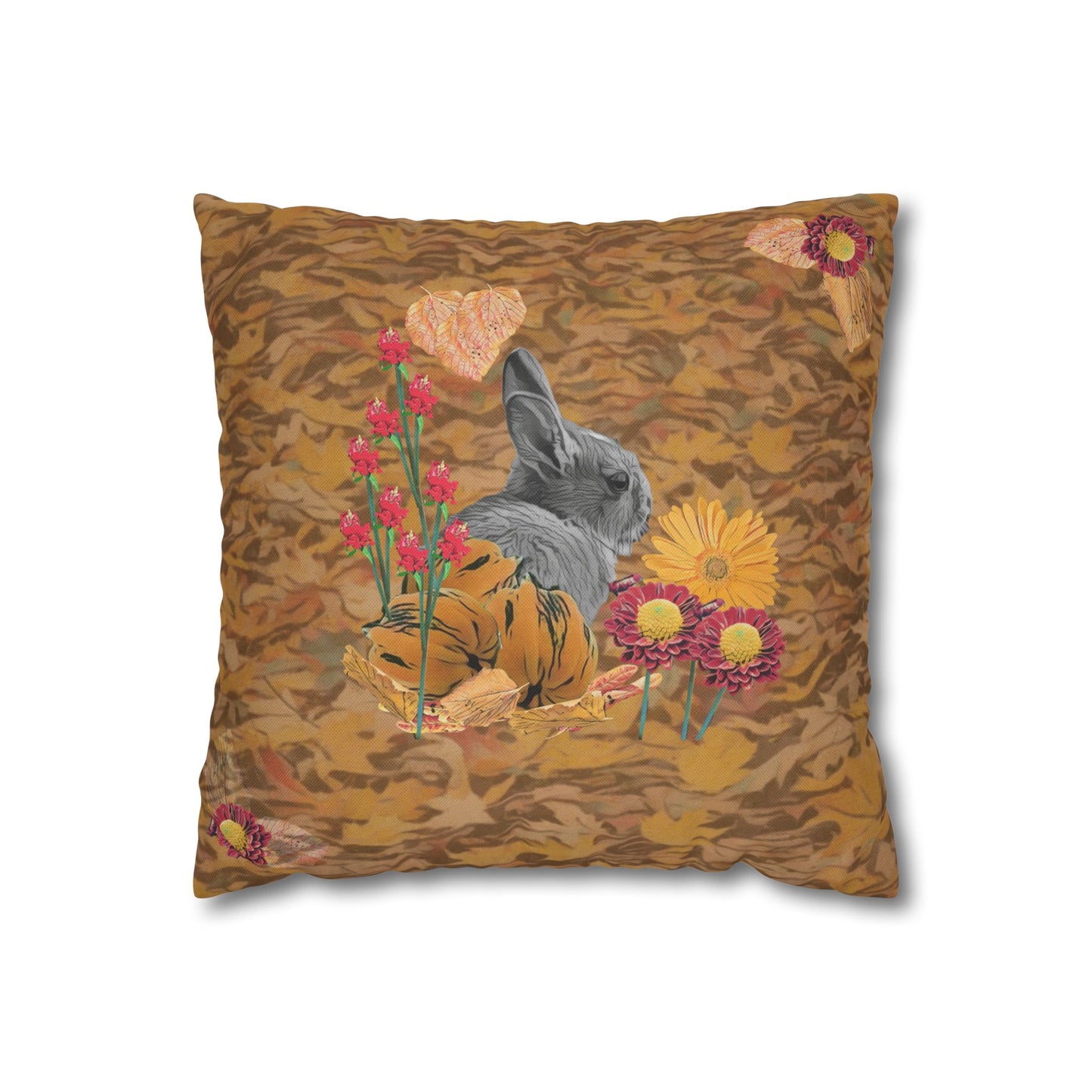 foliage-background-nature-themed-decorative-pillowcase-cozy-home-accent-gift-for-nature-lovers-fall-decor-eco-friendly-cushion-cover - front view