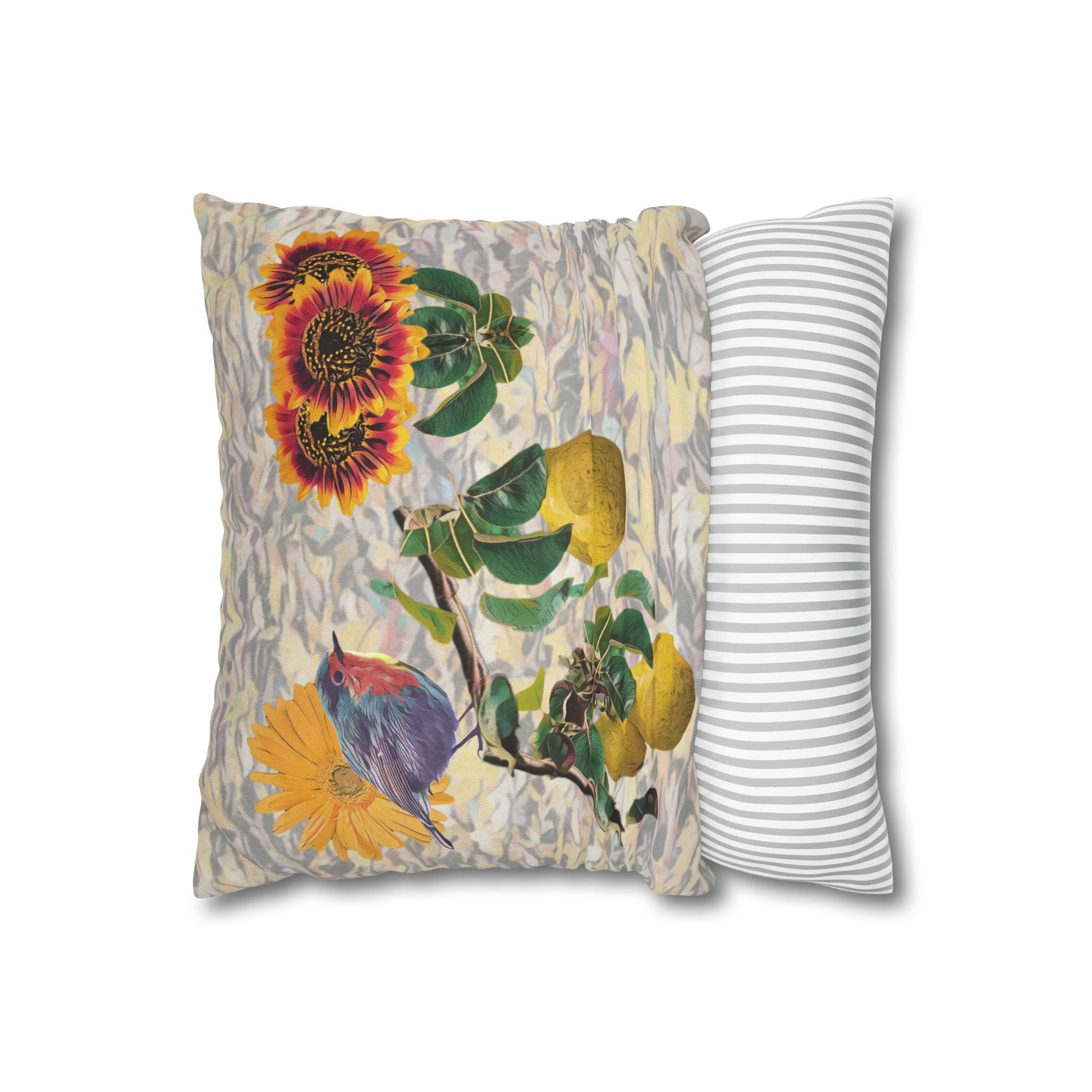 pillowcase-robin-and-pears-tree-and-sunflower-design - front view
