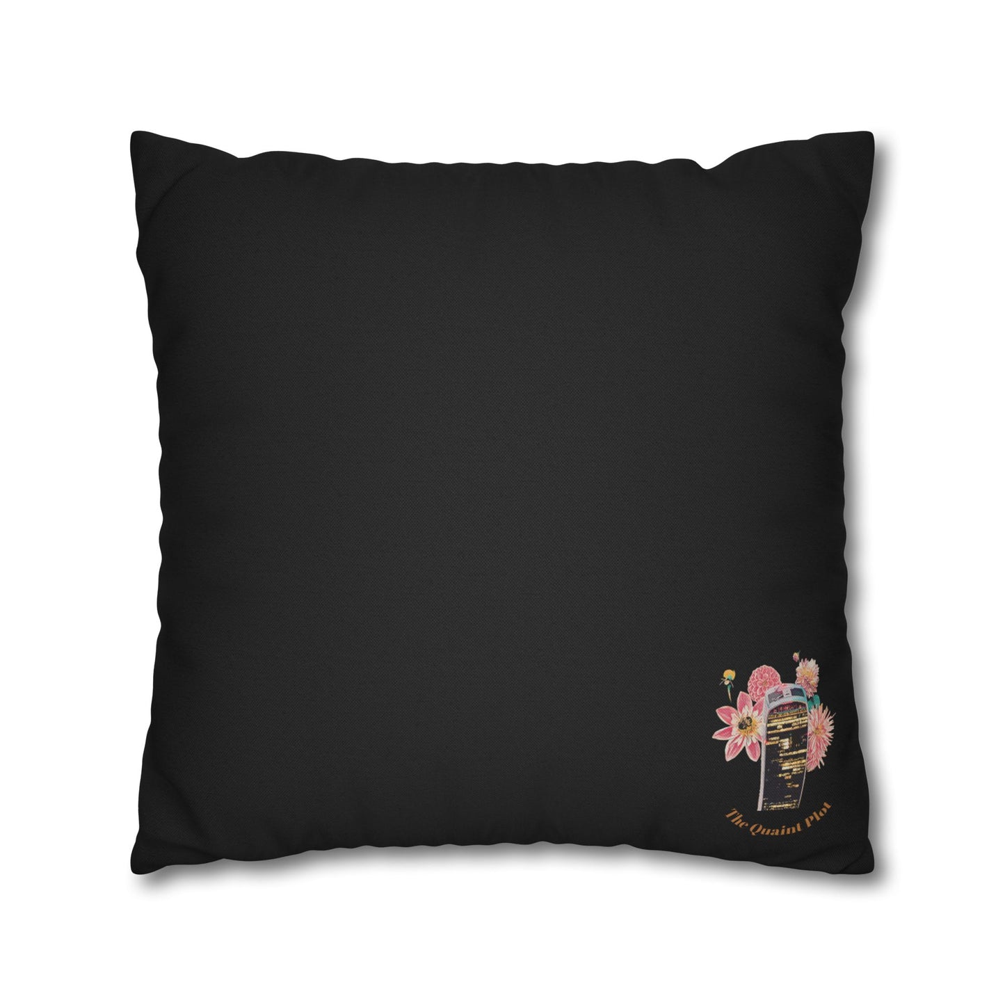 no-leaves-black-pillowcase-squirrels-and-apple-tree-floral-design - front view