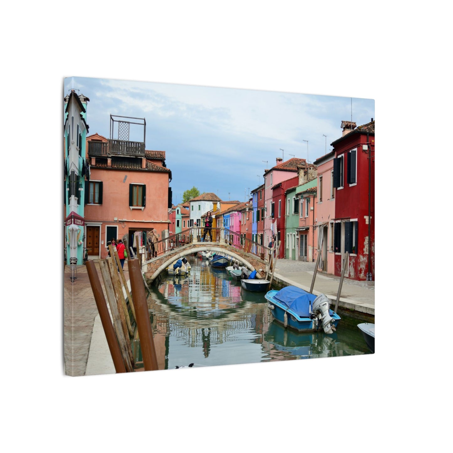 Mulano Canal Bridge Matte Canvas Wall Art — Stretched Multi-Size