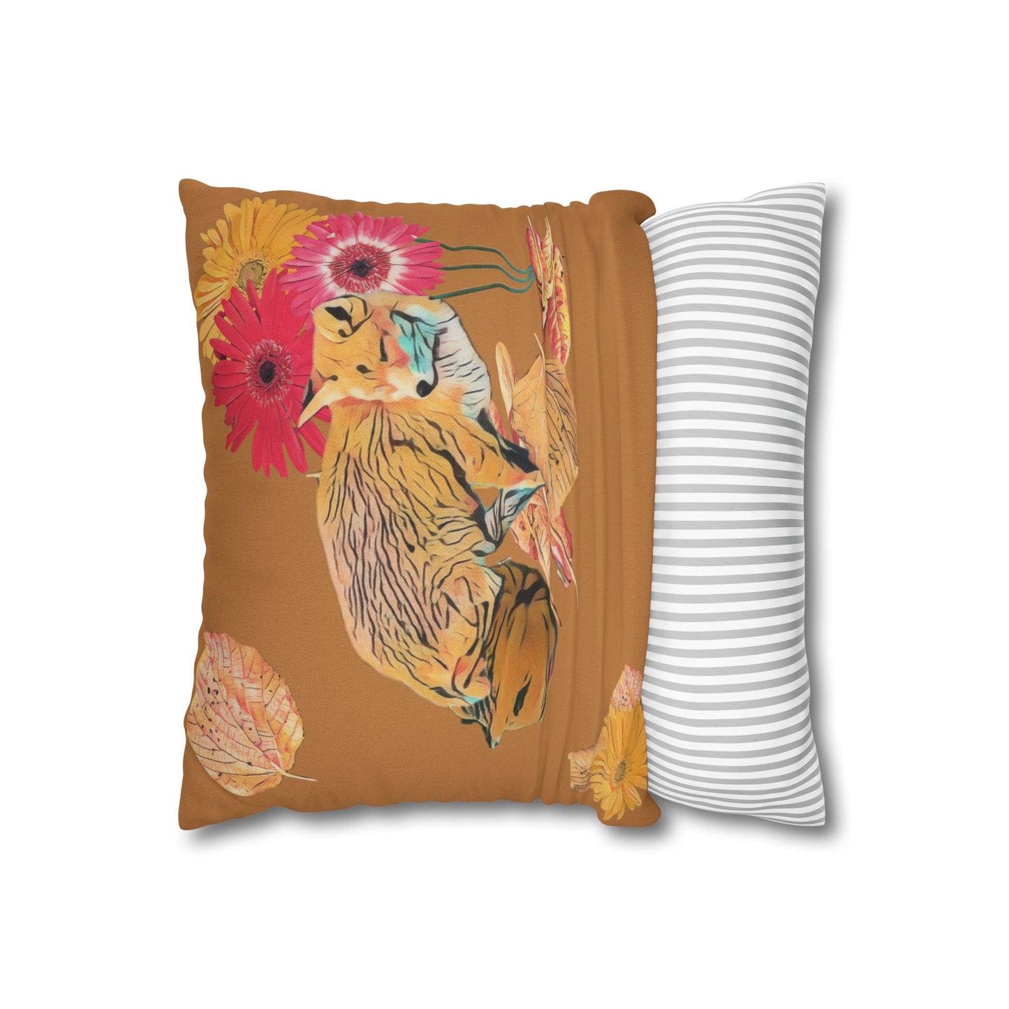 no-leaves-pillowcase-cozy-fox-pumpkins-and-chrysanthemum-autumn-leaves-design - front view