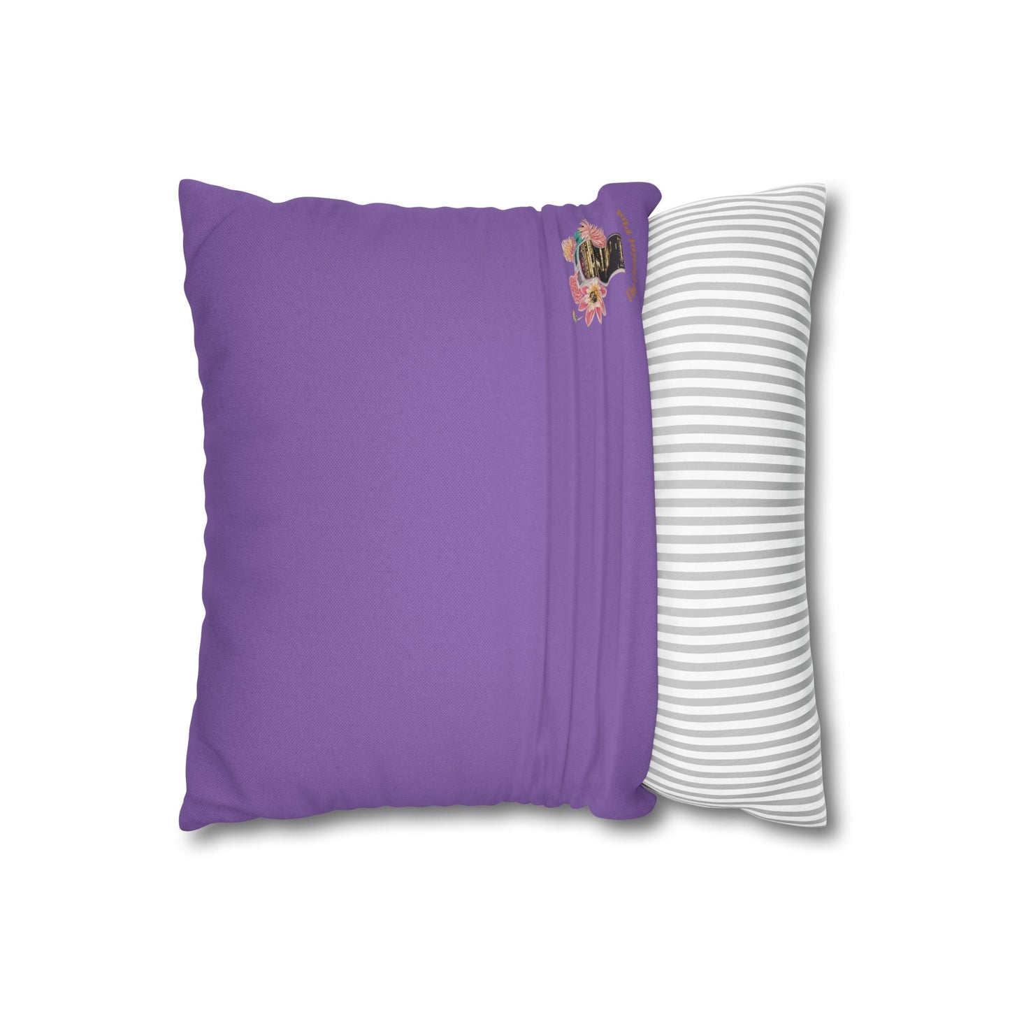 lavander-pillowcase-squirrels-and-apple-tree-floral-design - front view