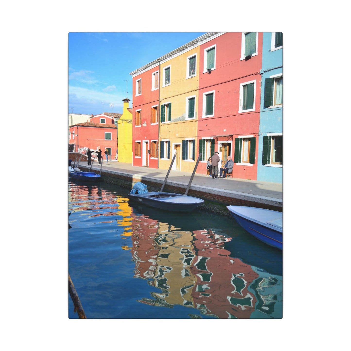 Matte Canvas Wall Art — Reflection of Colourful Houses in Mulano