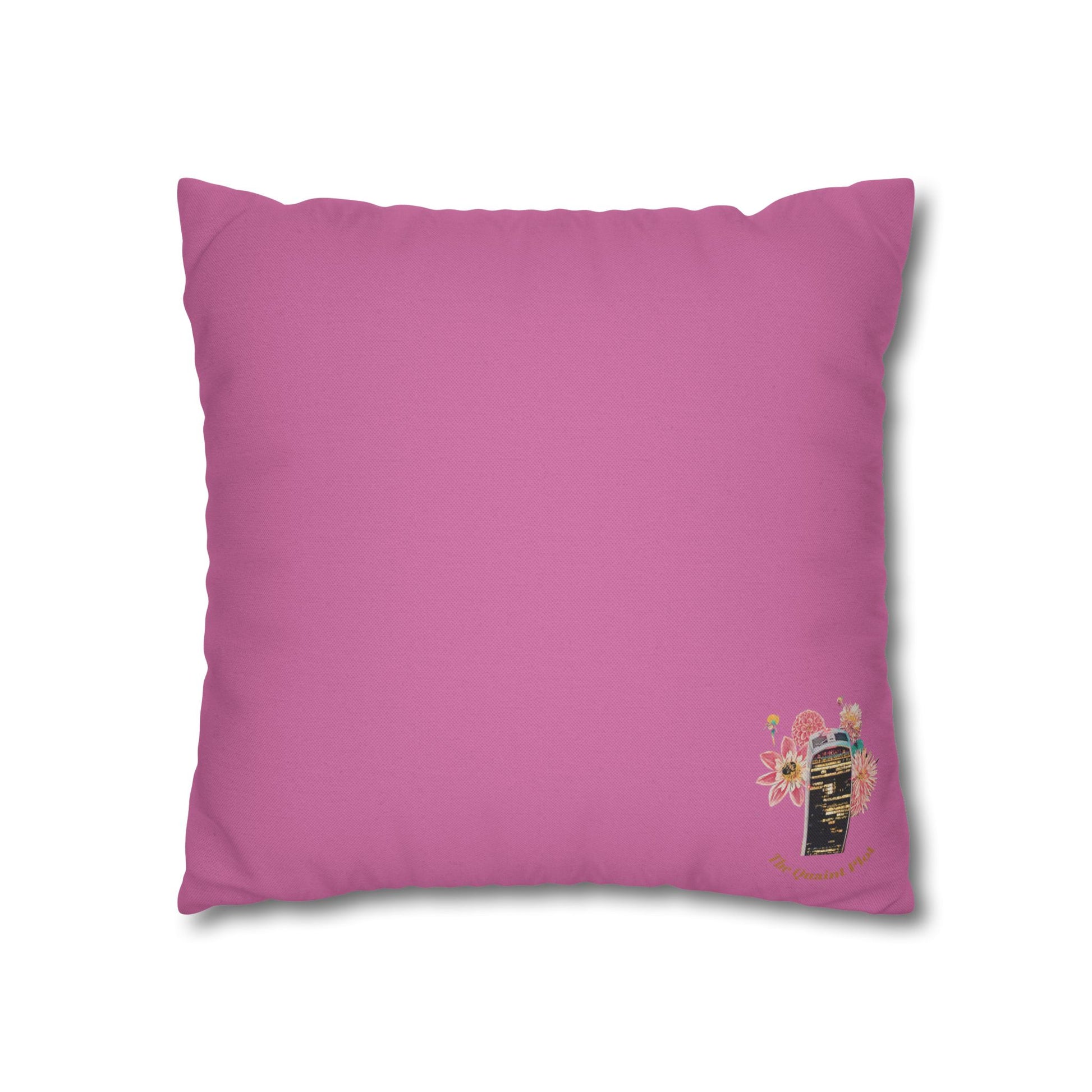 light-pink-pillowcase-cozy-fox-pumpkins-and-chrysanthemum-autumn-leaves-design - front view