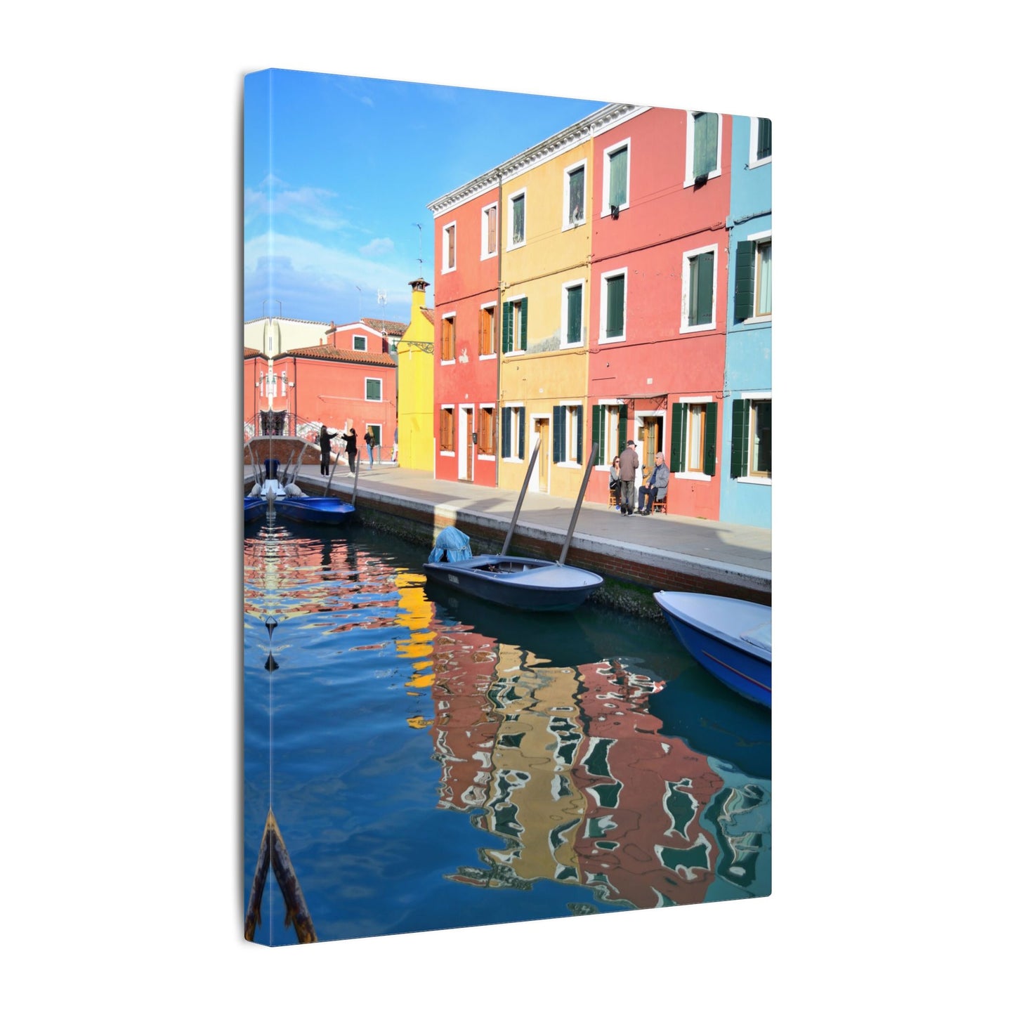 Matte Canvas Wall Art — Reflection of Colourful Houses in Mulano