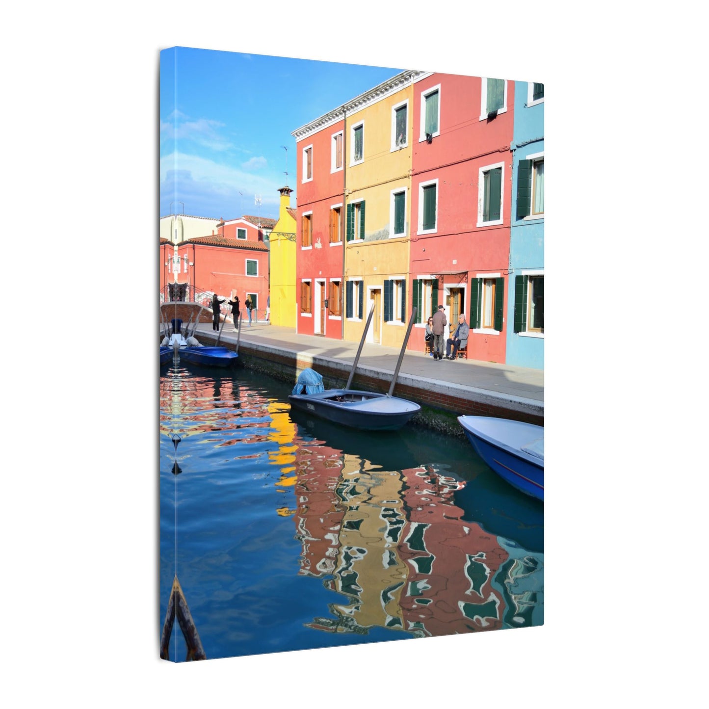 Matte Canvas Wall Art — Reflection of Colourful Houses in Mulano