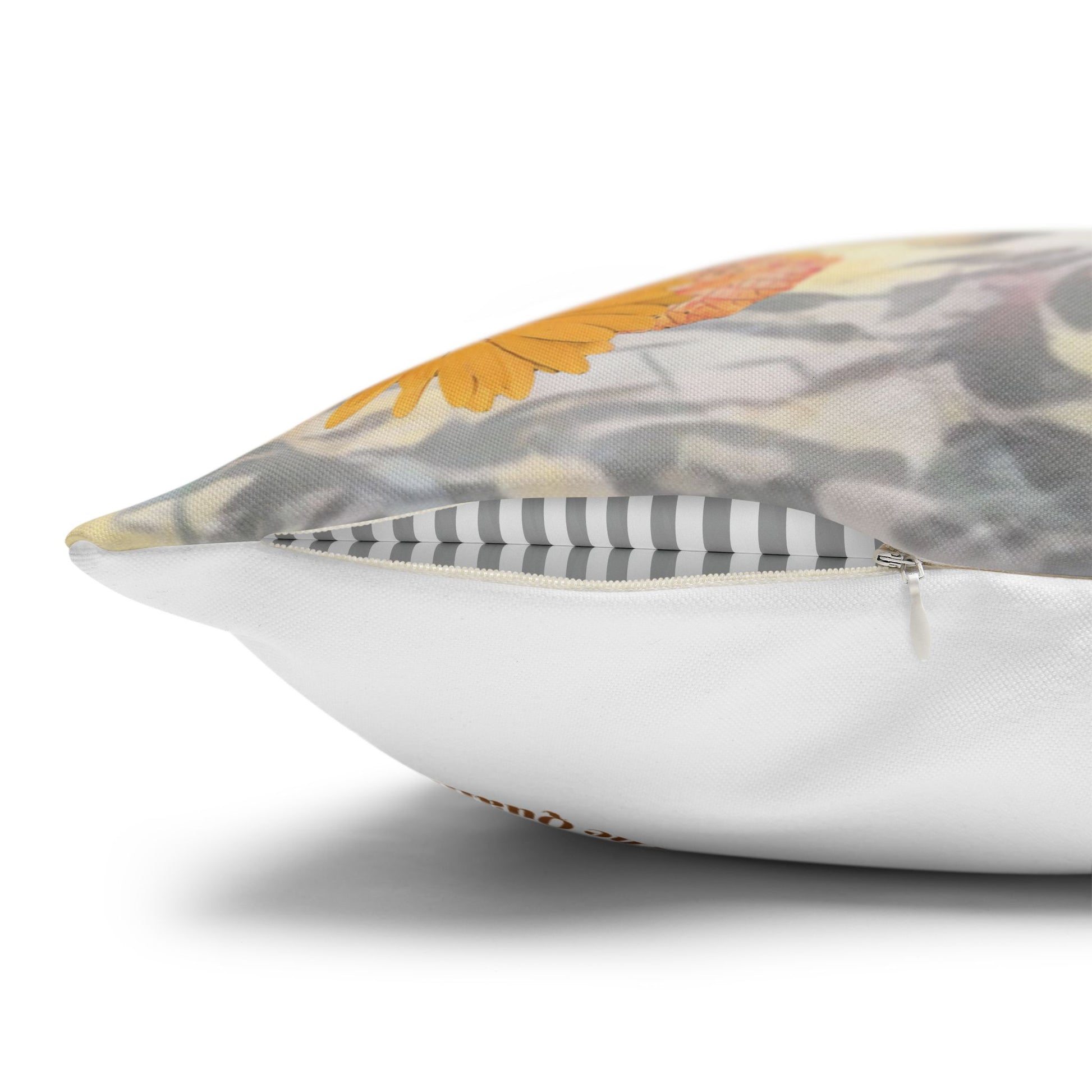 white-pillowcase-cozy-fox-pumpkins-and-chrysanthemum-autumn-leaves-design - front view