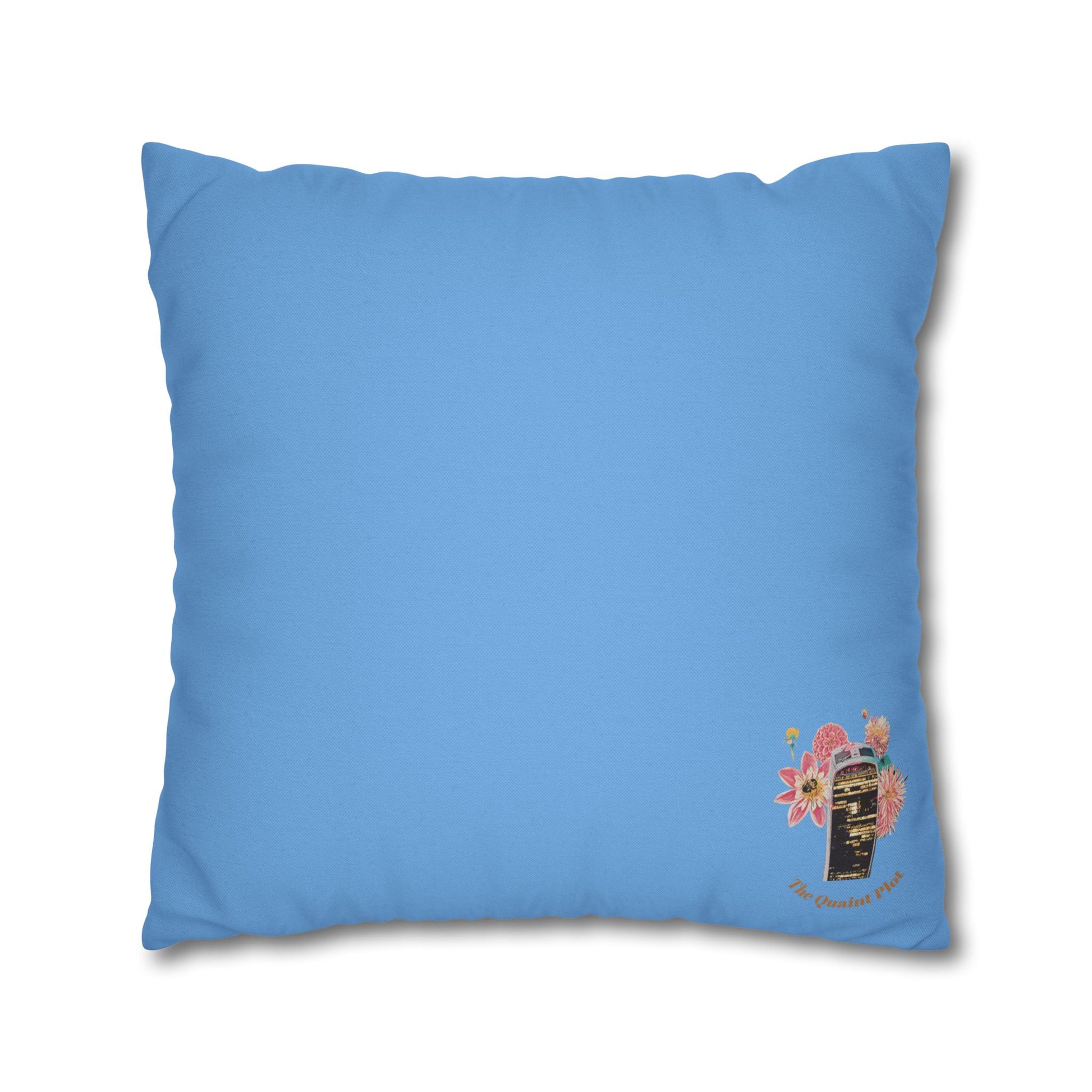 light-blue-pillowcase-squirrels-and-apple-tree-floral-design - front view