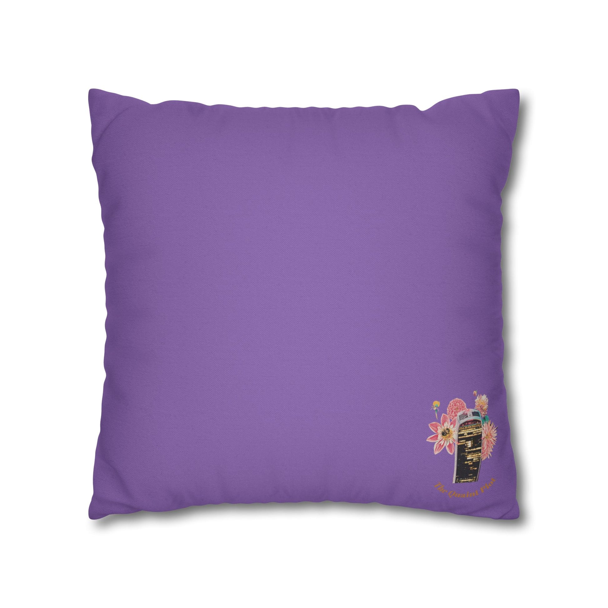 lavander-pillowcase-squirrels-and-apple-tree-floral-design - front view