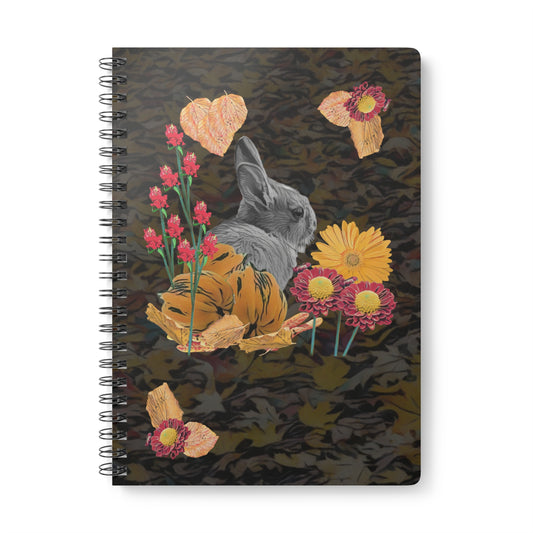 notebook-autumn-fox-and-rabbit-design-a5-wirobound-softcover - front view