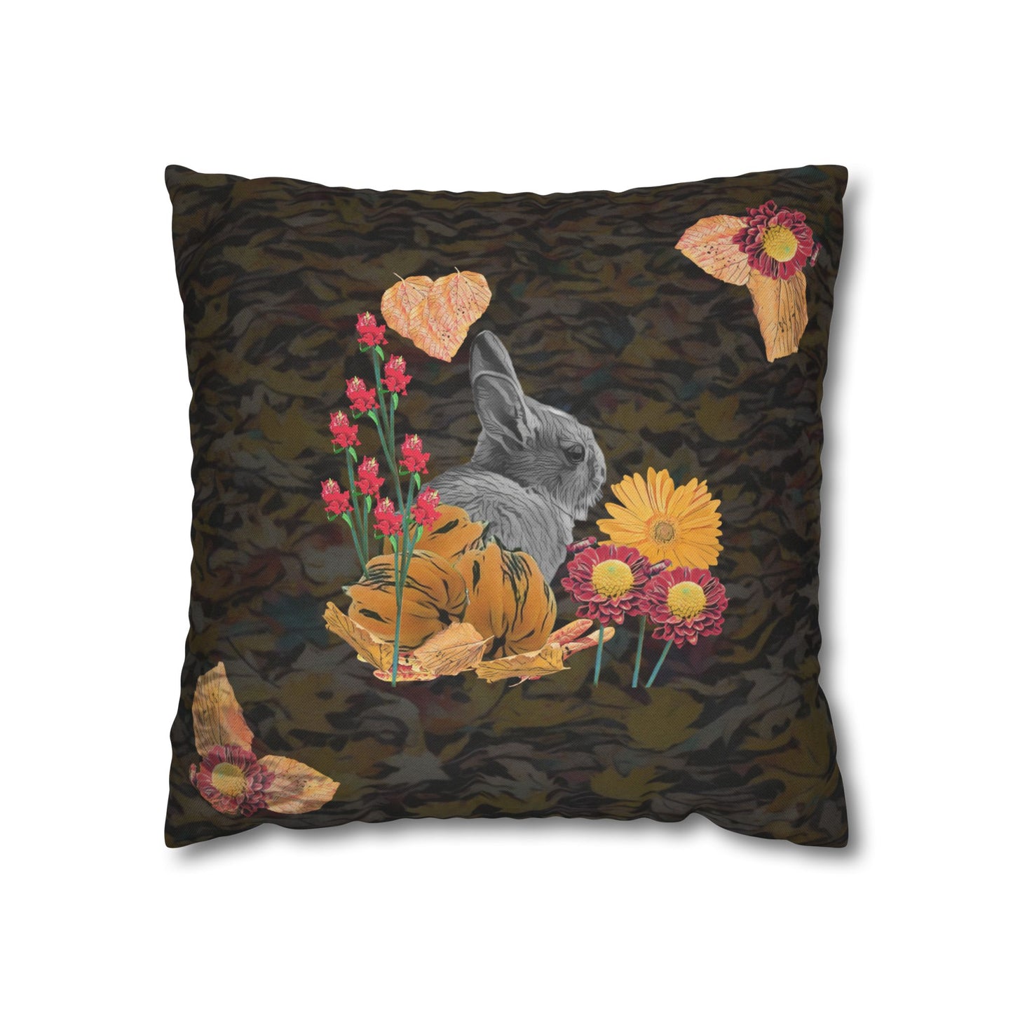 black-nature-themed-decorative-pillowcase-cozy-home-accent-gift-for-nature-lovers-fall-decor-eco-friendly-cushion-cover - front view
