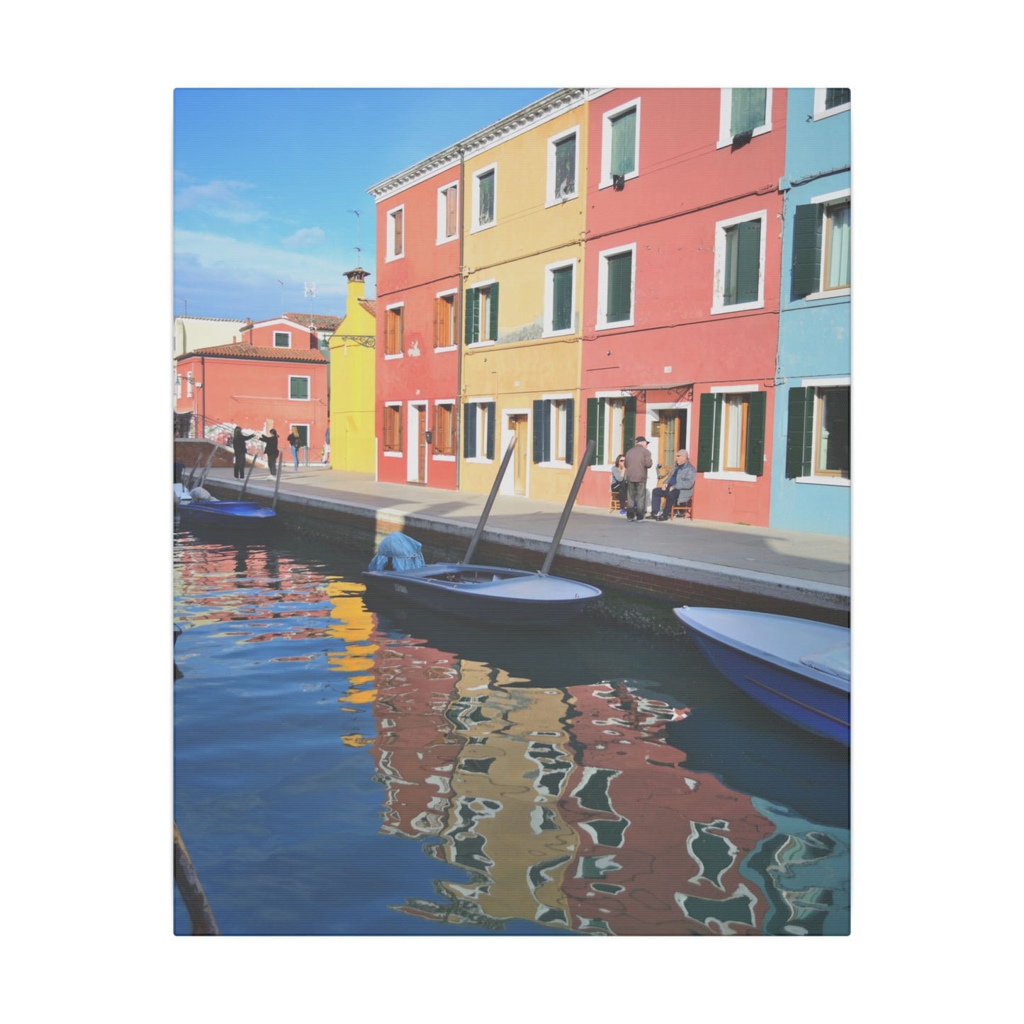 Matte Canvas Wall Art — Reflection of Colourful Houses in Mulano
