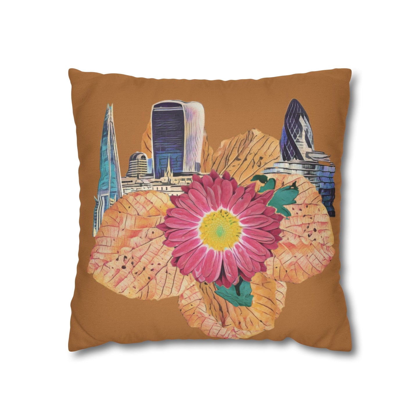 pillowcase-london-landmarks-autumn-floral-foliage - front view