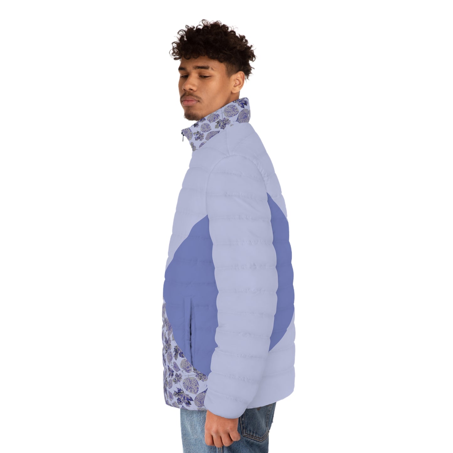 Foliage Explosion double Blues Puffer Jacket
