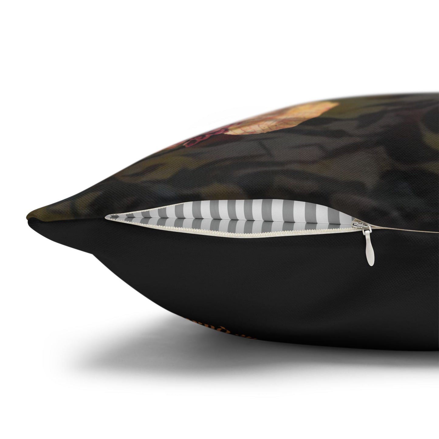 black-nature-themed-decorative-pillowcase-cozy-home-accent-gift-for-nature-lovers-fall-decor-eco-friendly-cushion-cover - front view