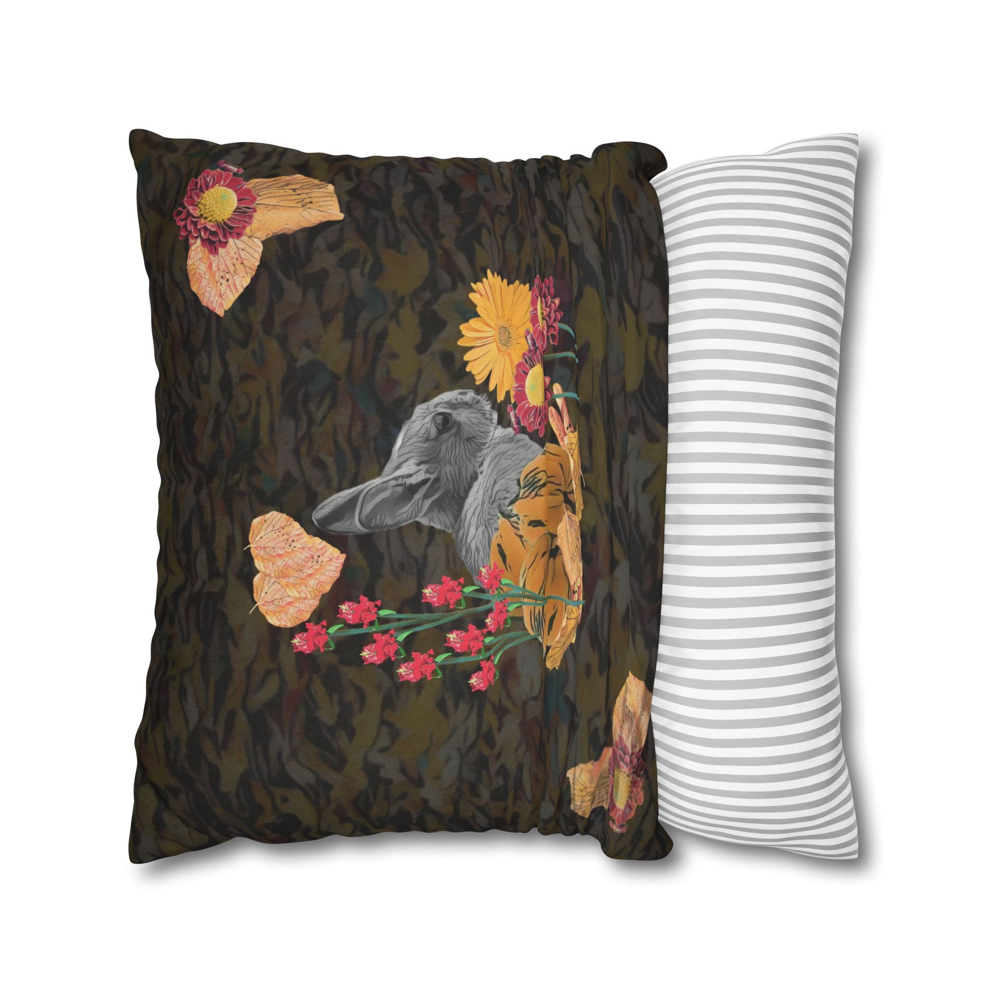 black-nature-themed-decorative-pillowcase-cozy-home-accent-gift-for-nature-lovers-fall-decor-eco-friendly-cushion-cover - front view