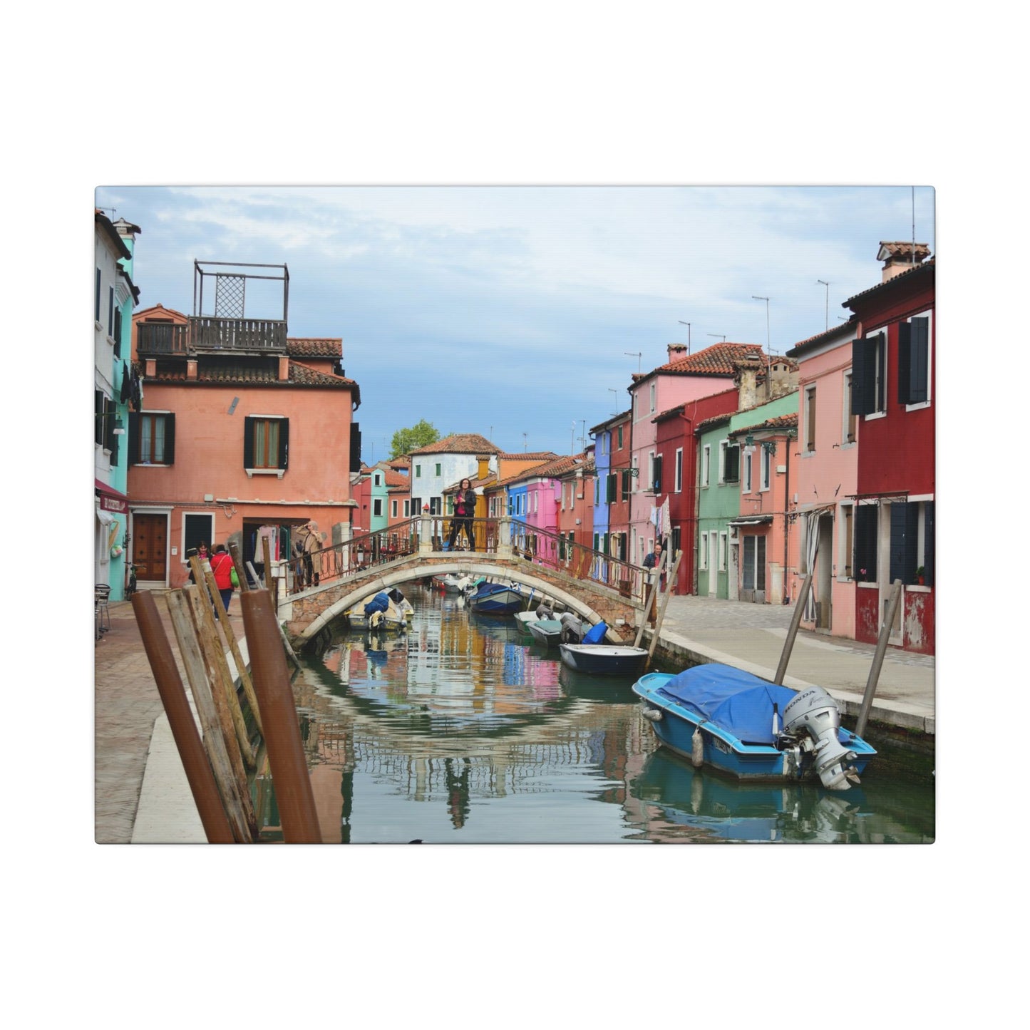 Mulano Canal Bridge Matte Canvas Wall Art — Stretched Multi-Size