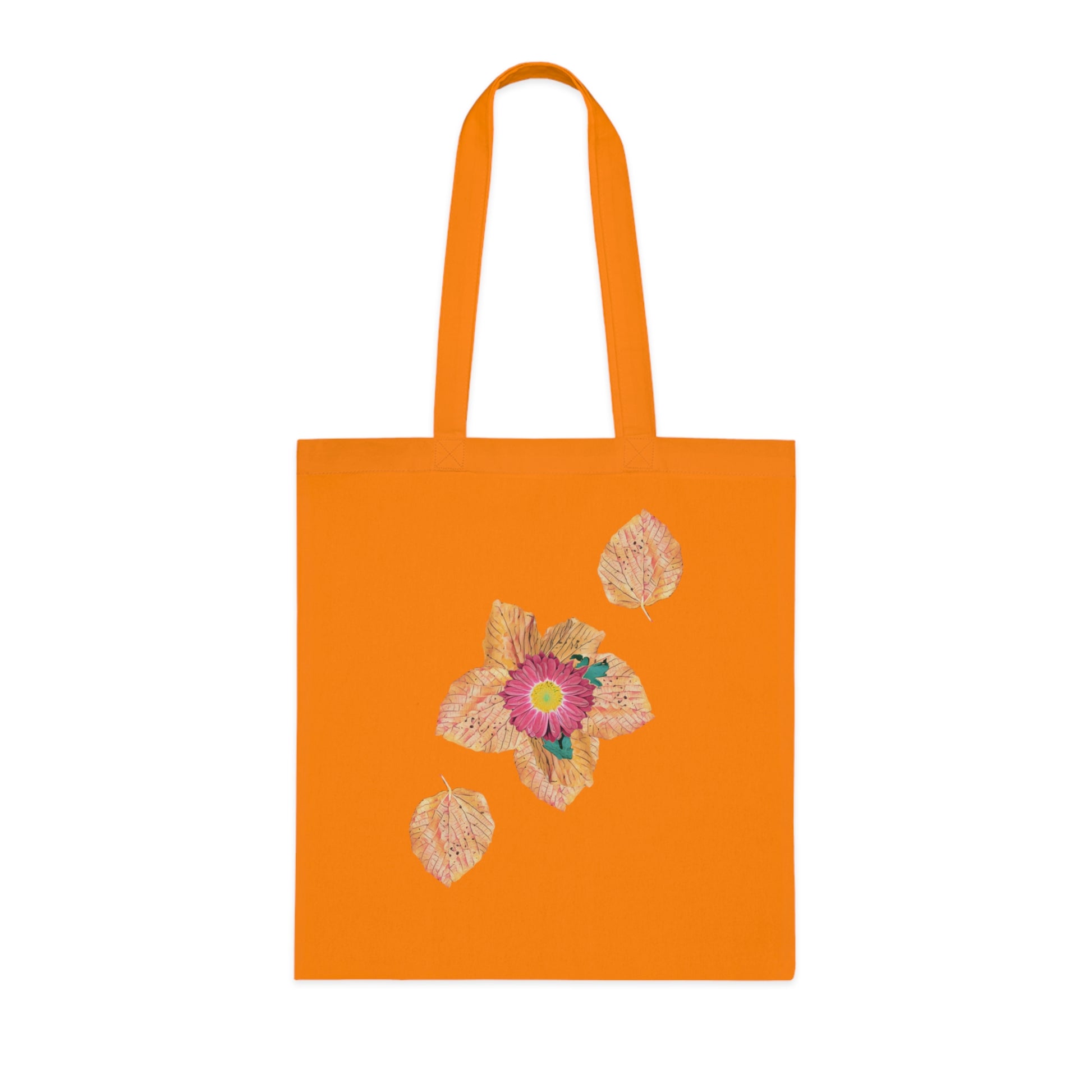 fallen-leaves-autumn-design-with-red-flower - front view