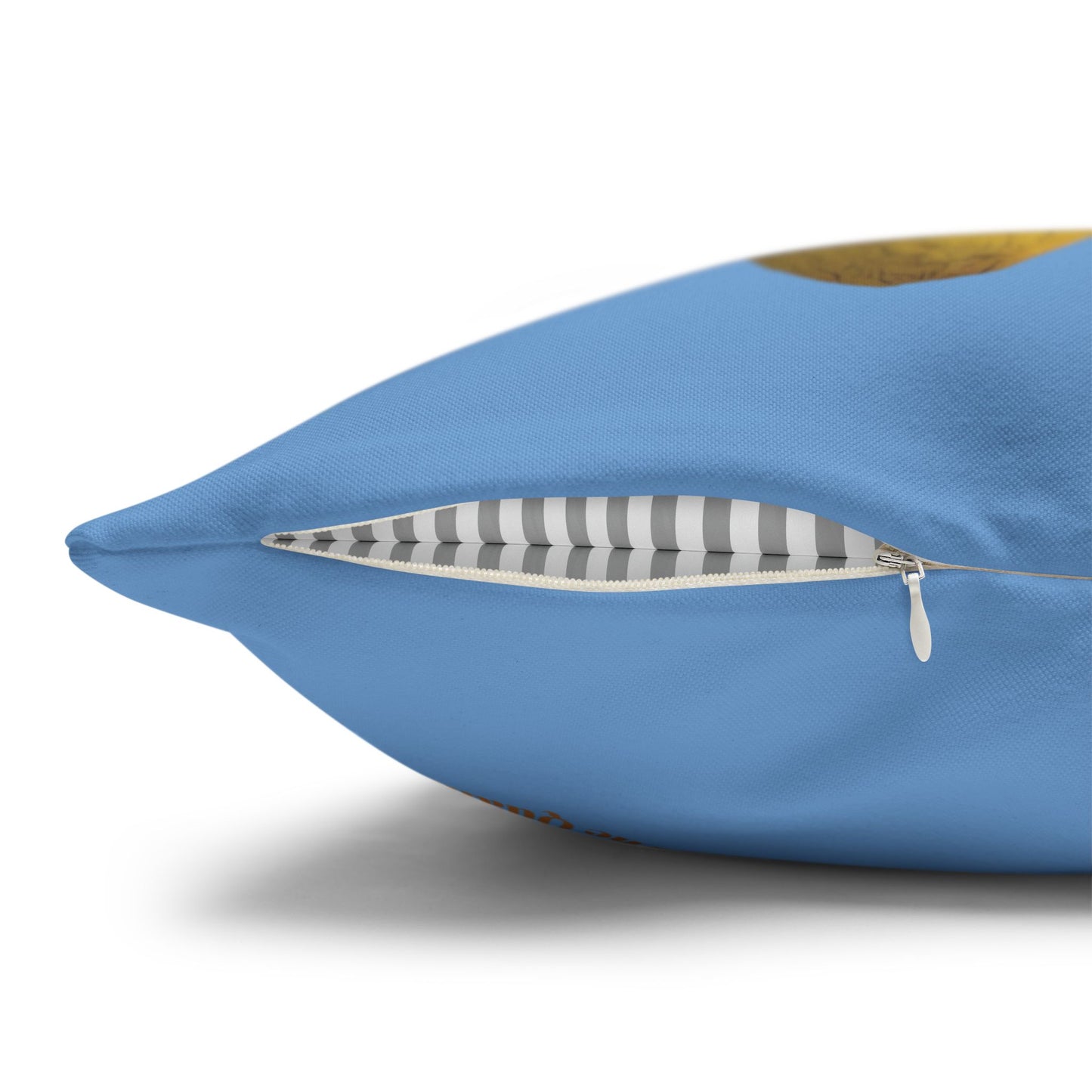 light-blue-pillowcase-robin-and-pears-tree-and-sunflower-design - front view