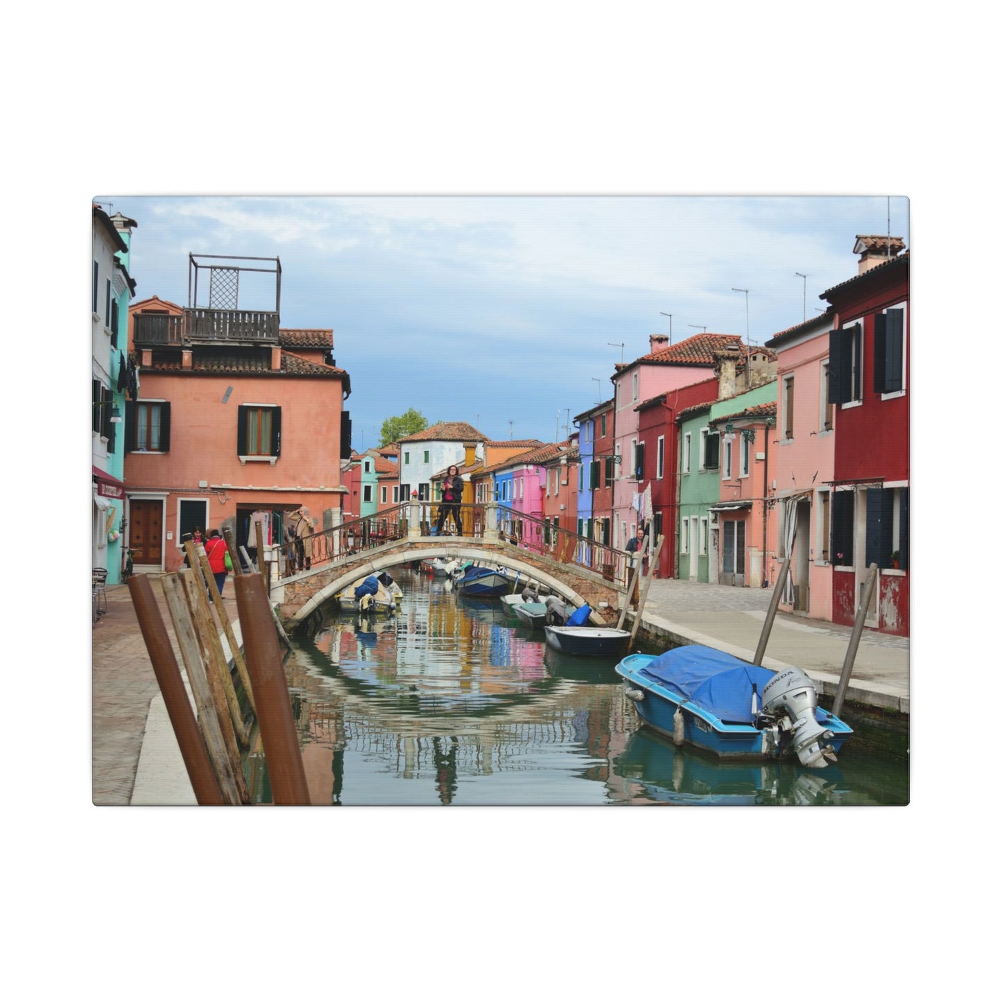 Mulano Canal Bridge Matte Canvas Wall Art — Stretched Multi-Size