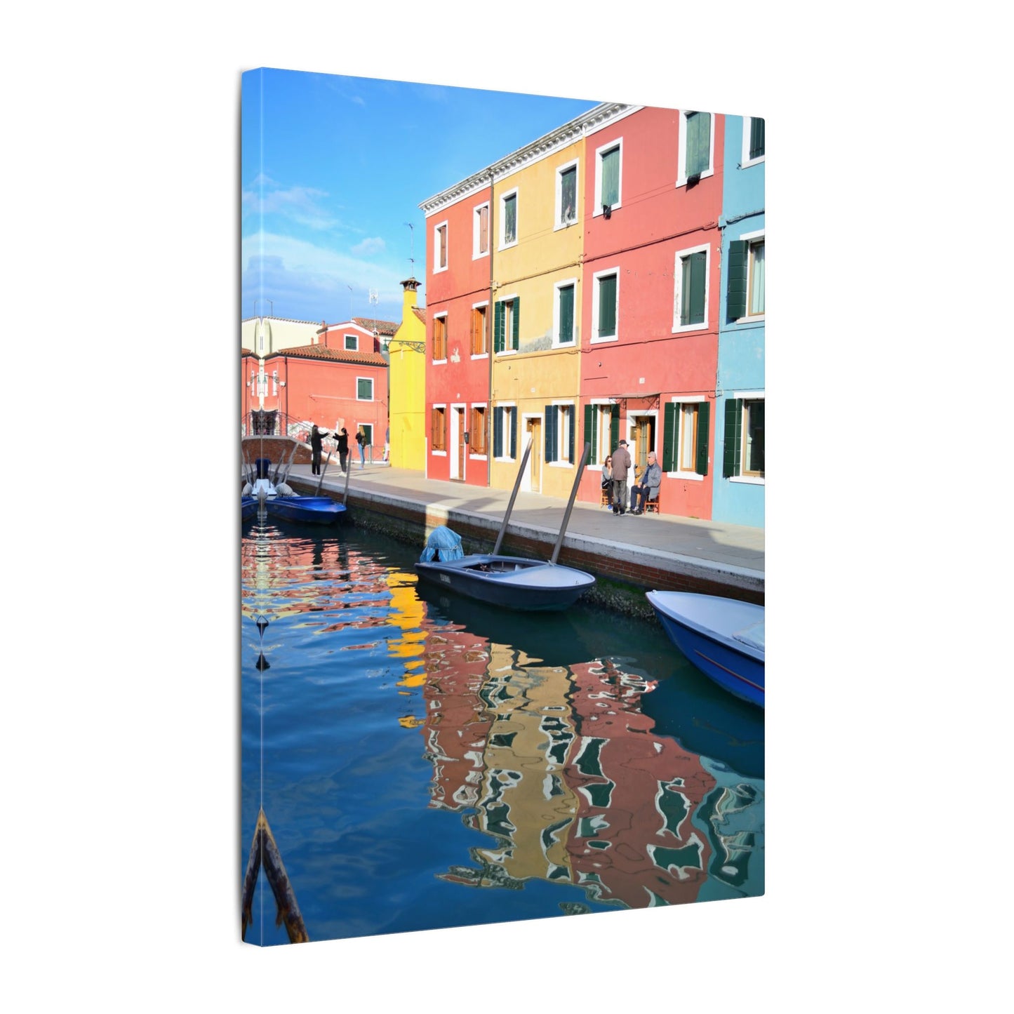 Matte Canvas Wall Art — Reflection of Colourful Houses in Mulano