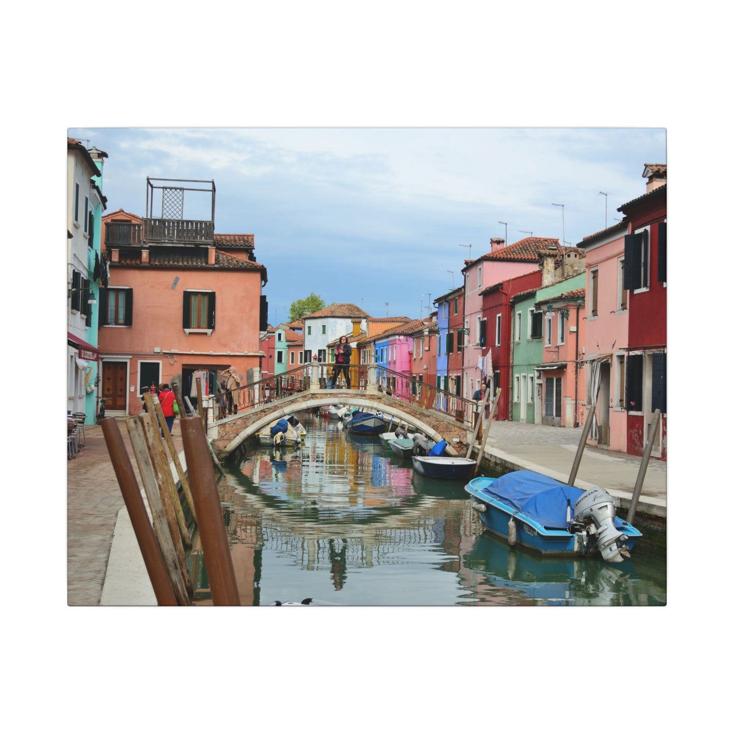 Mulano Canal Bridge Matte Canvas Wall Art — Stretched Multi-Size