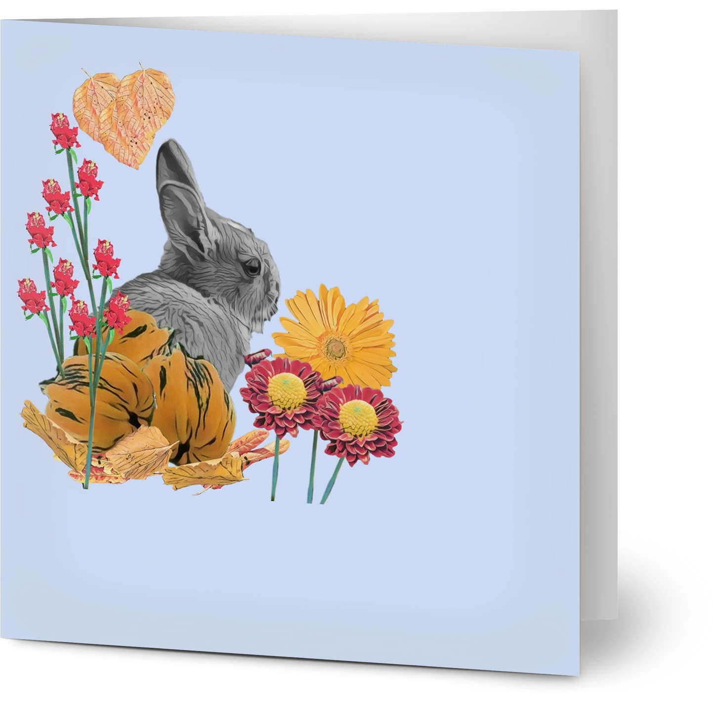 cute-rabbit-pumpkin-themed-greeting-cards-pack-of-10-personalized-cards - front view