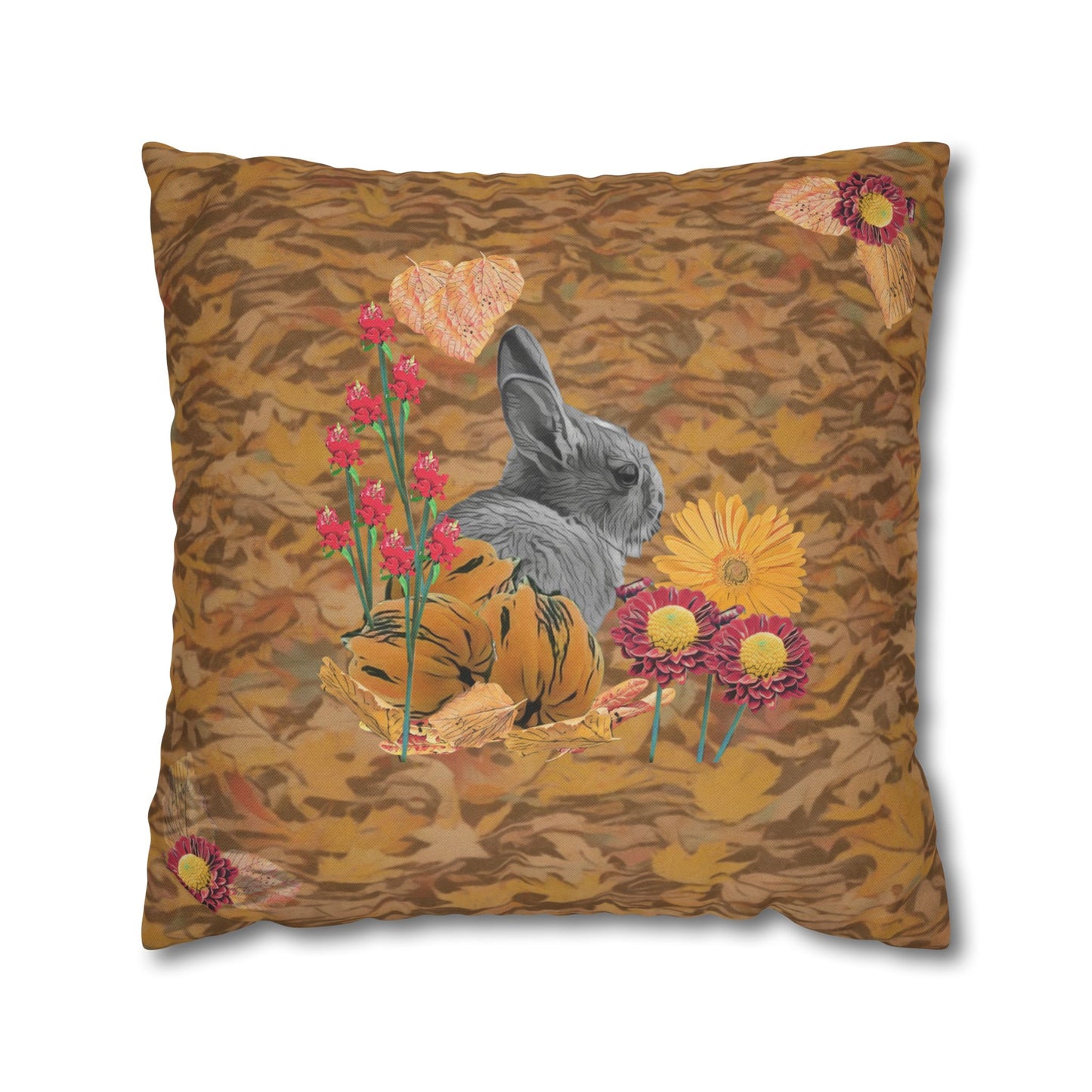 foliage-background-nature-themed-decorative-pillowcase-cozy-home-accent-gift-for-nature-lovers-fall-decor-eco-friendly-cushion-cover - front view