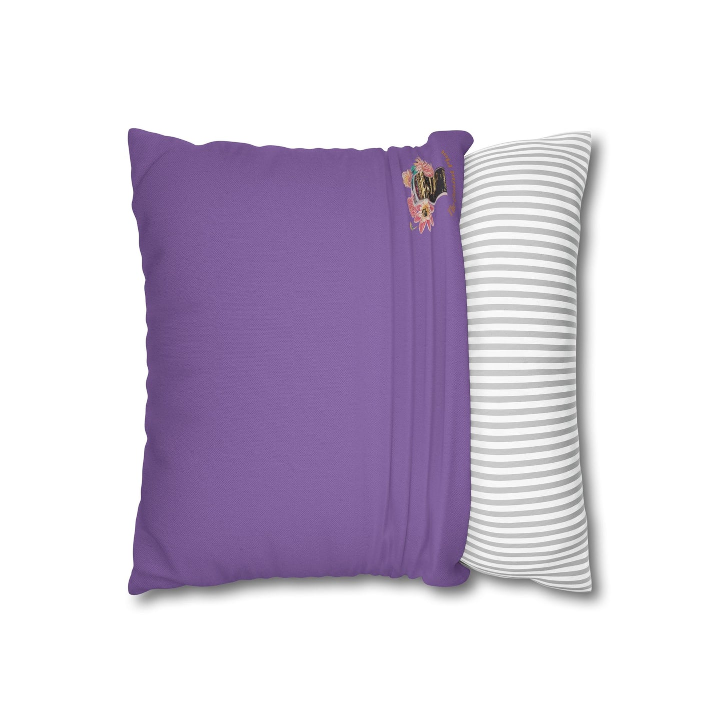 lavander-pillowcase-robin-and-pears-tree-and-sunflower-design - front view