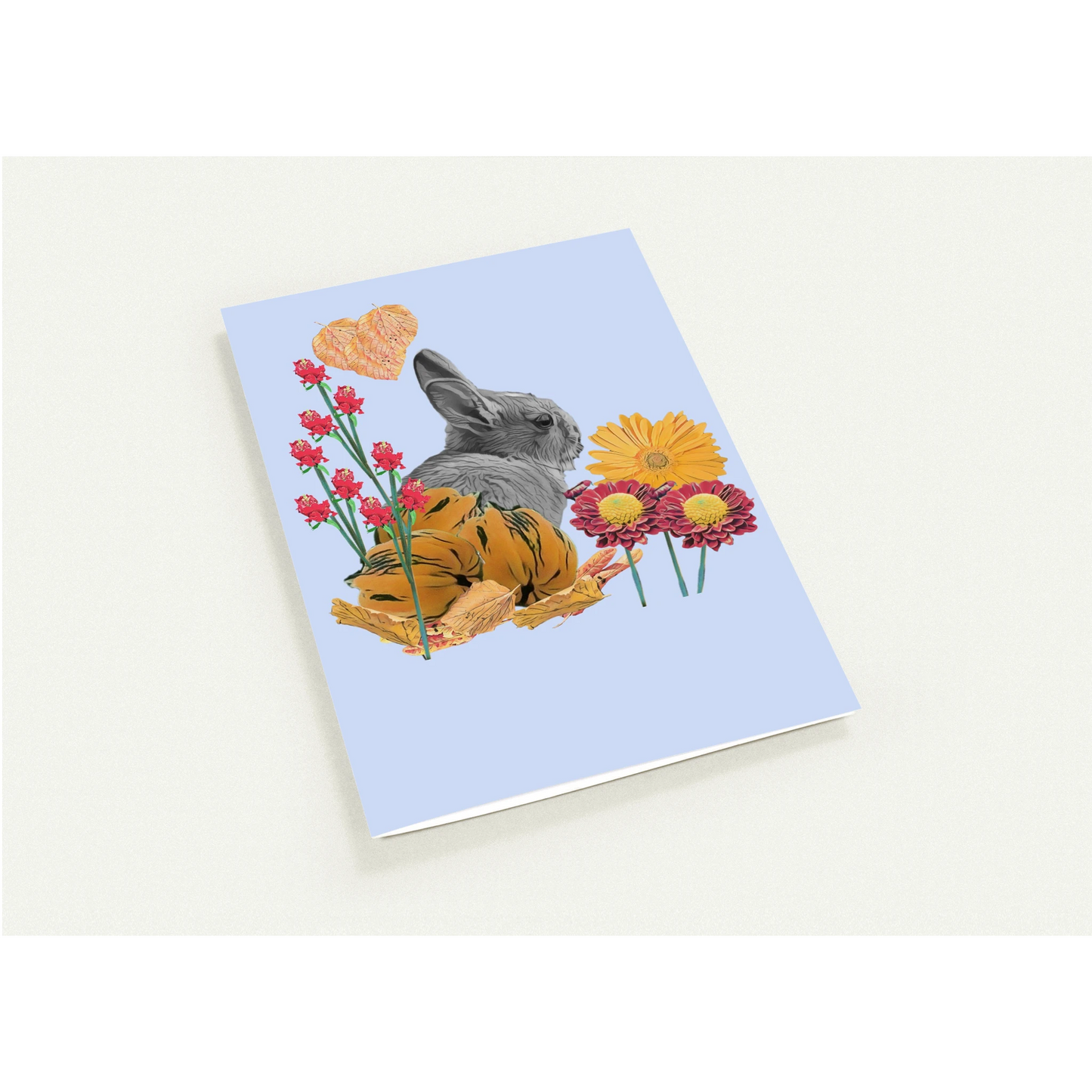 cute-rabbit-pumpkin-themed-greeting-cards-pack-of-10-personalized-cards - front view
